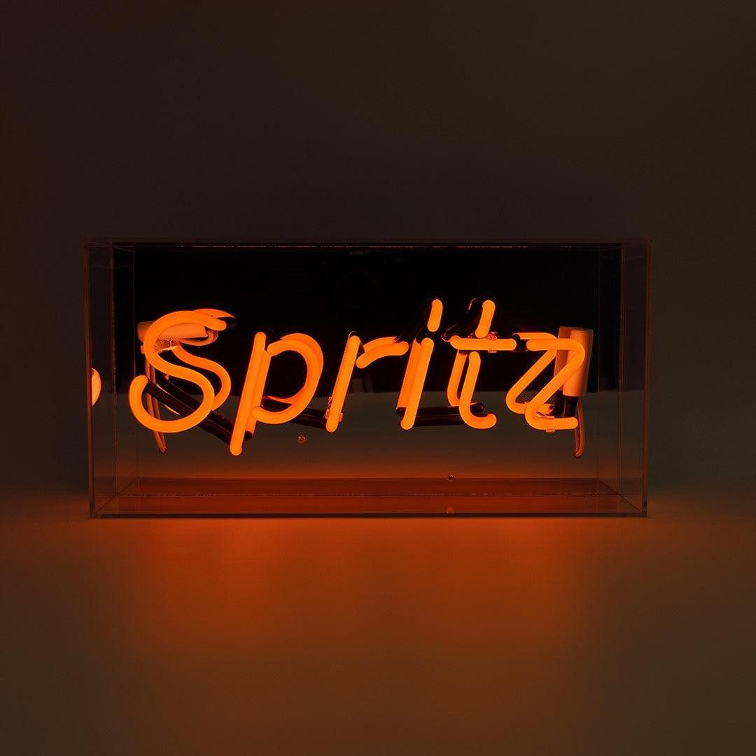 TOM NEON Dekolicht "Spritz" Glas Neon Box Stimmungslicht Neonlampe, TOM NEON, Neonröhre, Orange, Handgefertigt