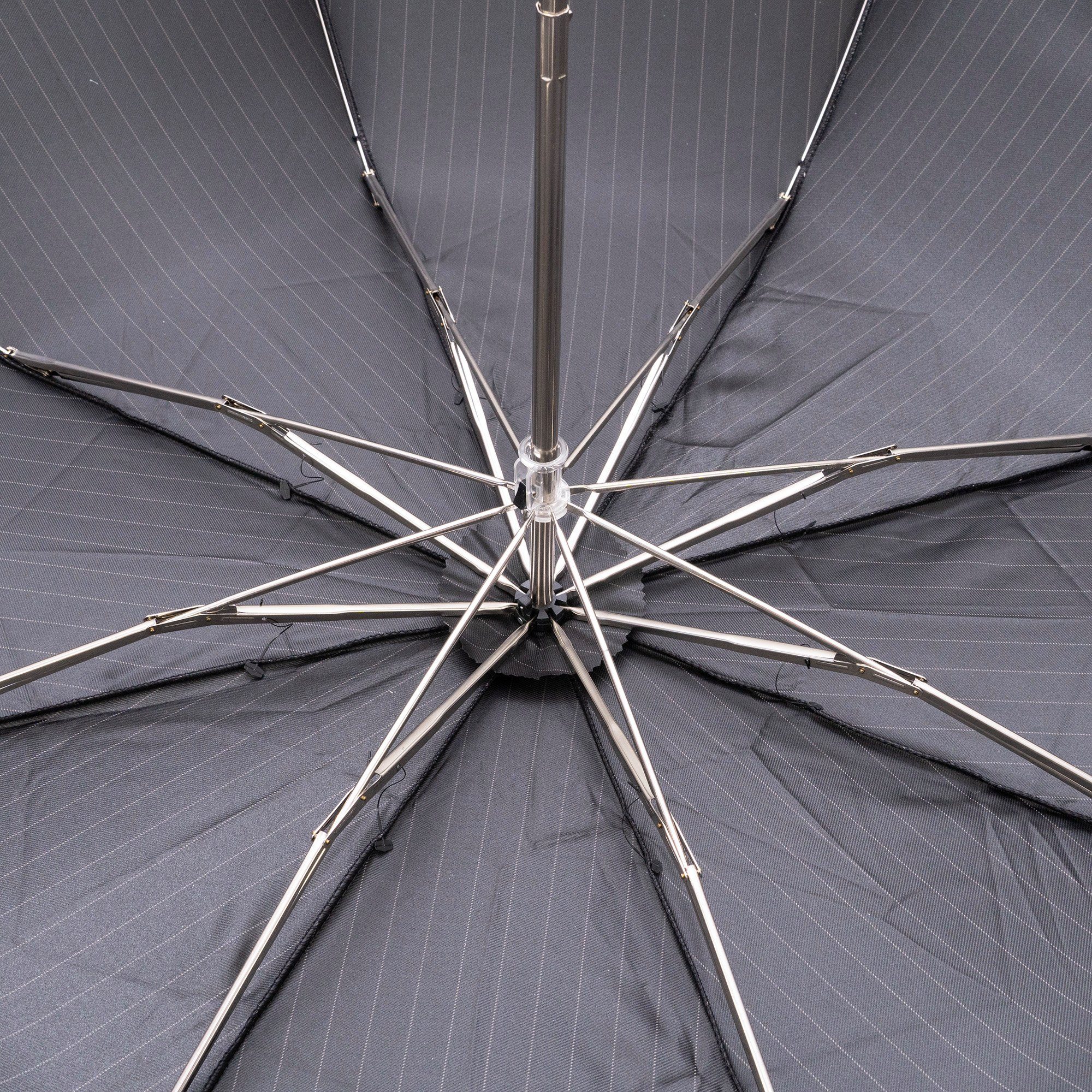 gestreift, Francesco Luxus-Regenschirm, in Holzgriff, Taschenregenschirm, Italy Handmade Maglia Schwarz