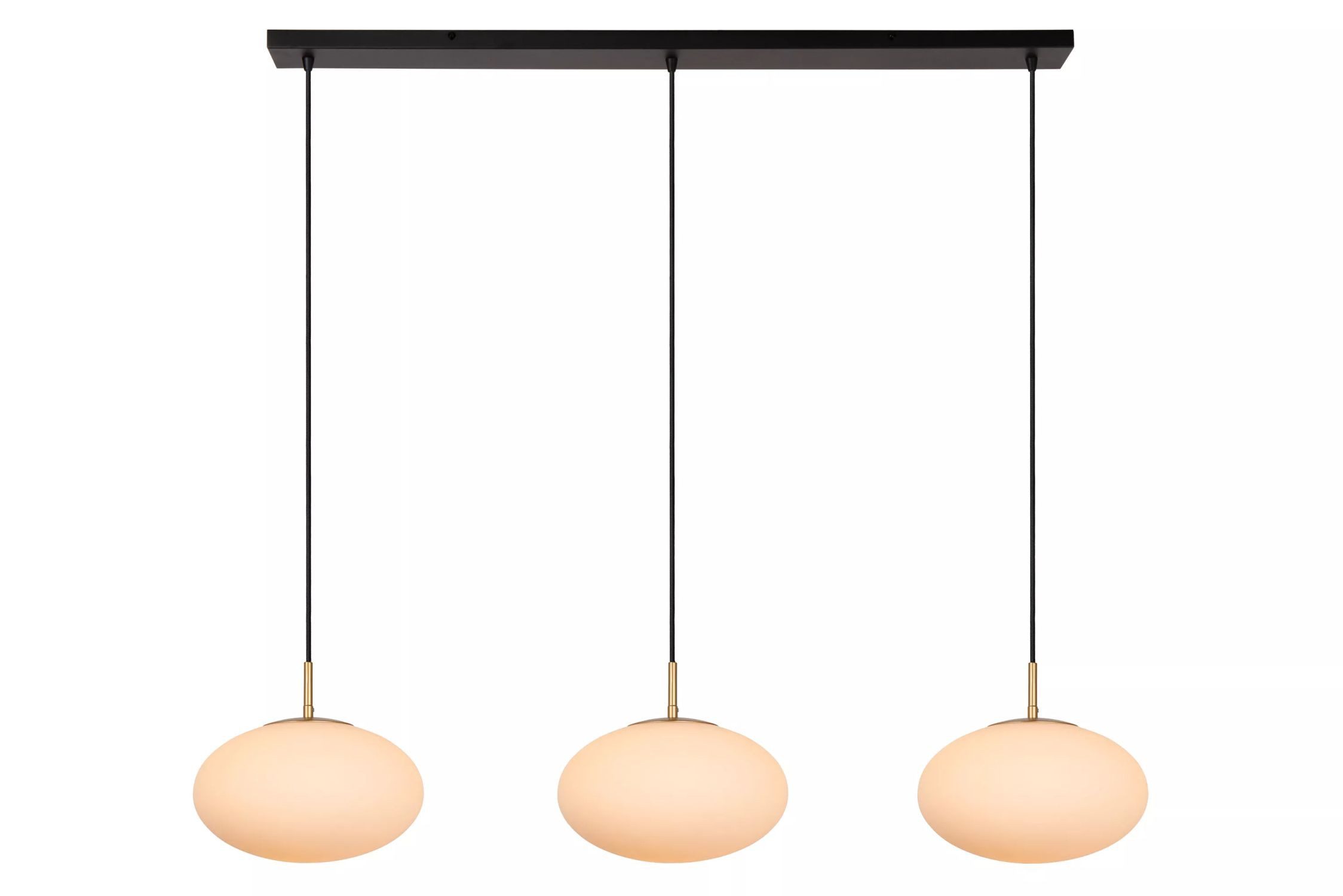 Licht-Erlebnisse Pendelleuchte IVRO, ohne Leuchtmittel, Glas Metall H: max. 150 cm in Schwarz Weiß Gold E27 3-flammig Modern