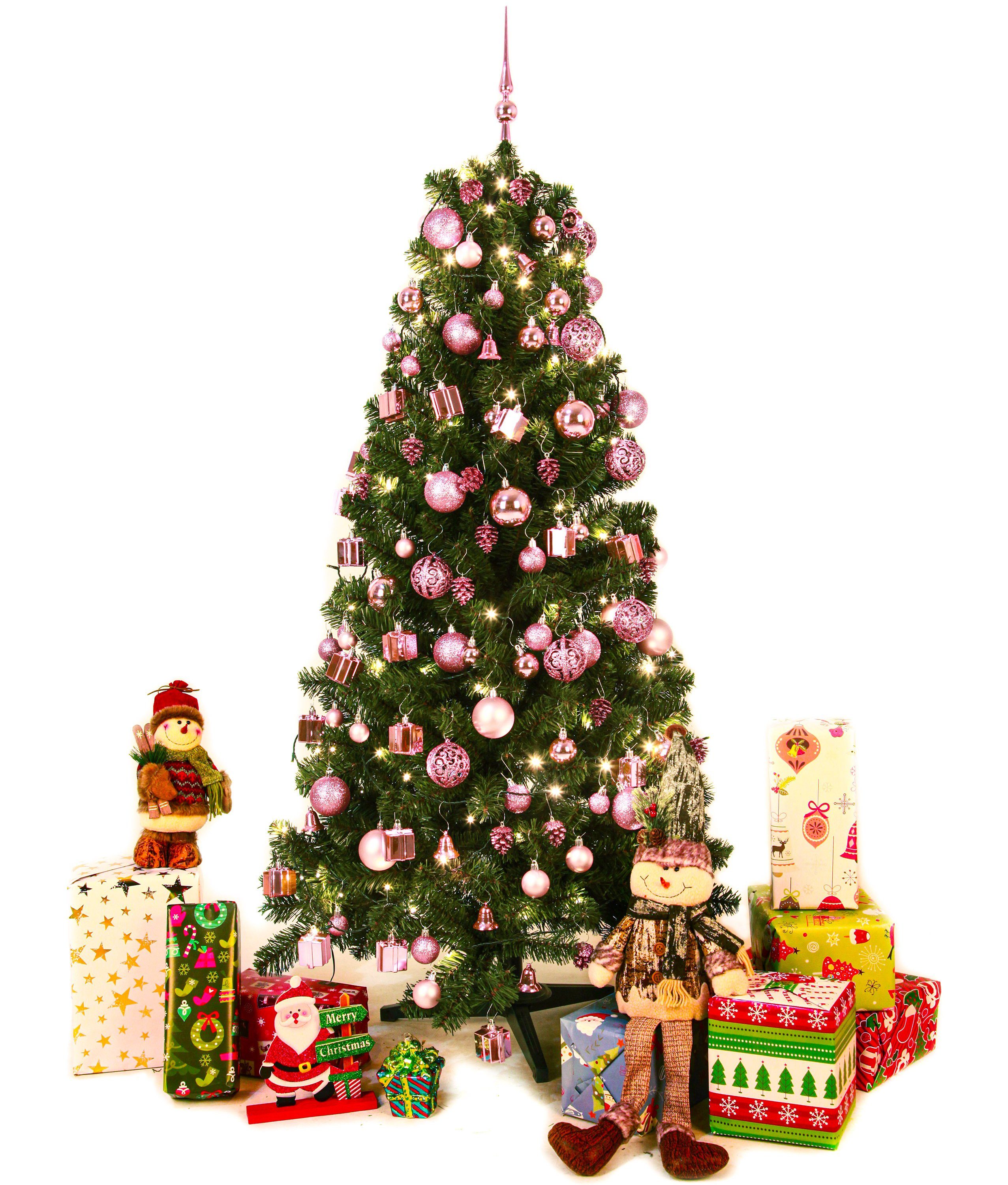 BRUBAKER Weihnachtsbaumkugel 101-teiliges Weihnachtskugel-Set mit Baumspitze, Christbaumschmuck aus Kunststoff, Weihnachtsdekoration edel und robust
