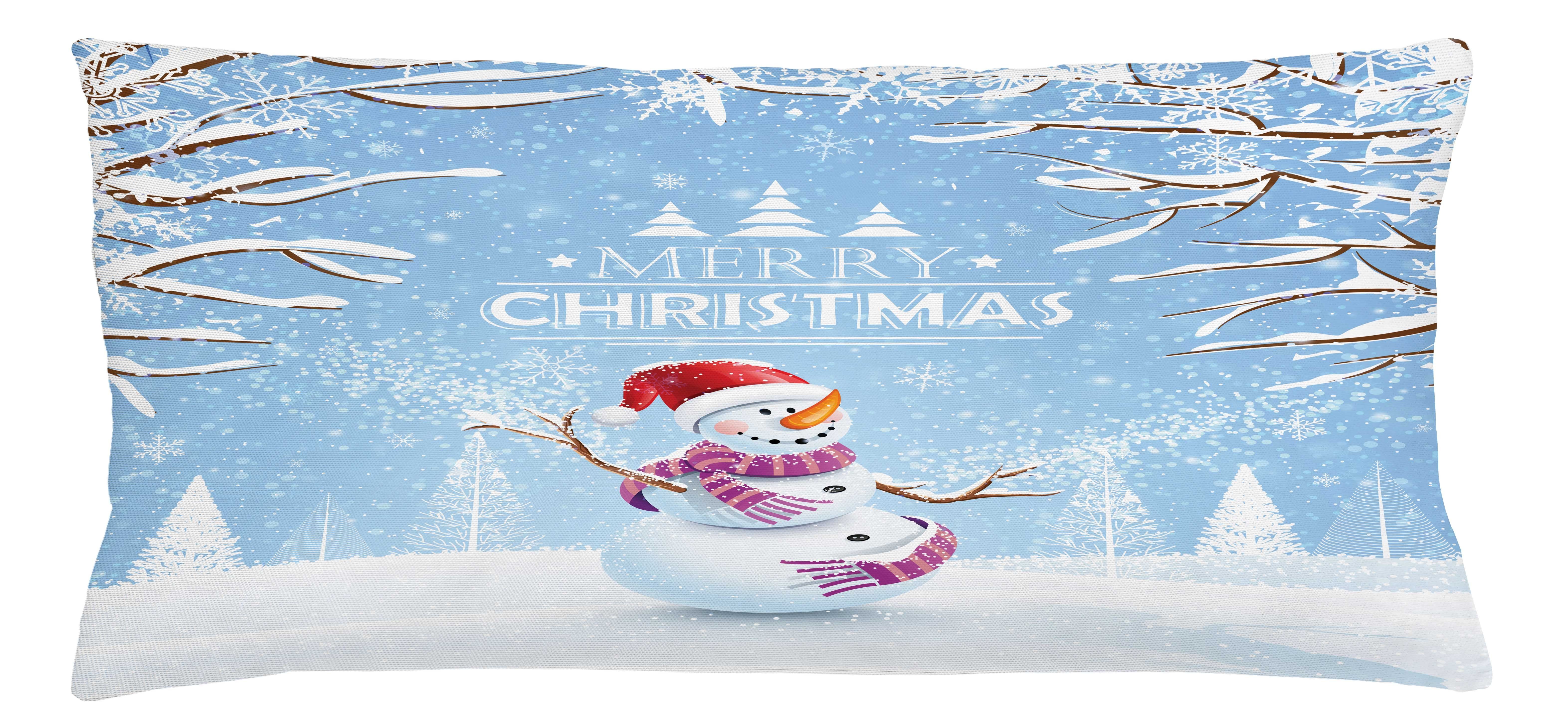 Kissenbezüge Reißverschluss Kissenhülle mit Farbfesten Stück), Beidseitiger Weihnachten Snowy-Winter-Noel Farben Druck, (1 Abakuhaus