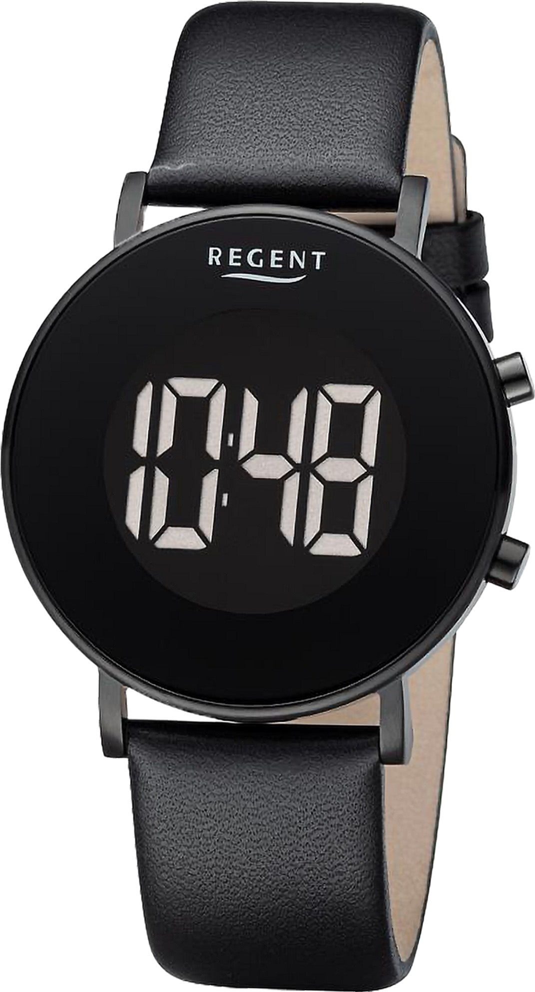 Lederarmband, Armbanduhr groß extra Regent Regent Uhrzeit 40mm), Herren Digital, Quarzuhr Armbanduhr (ca. Herren rund,