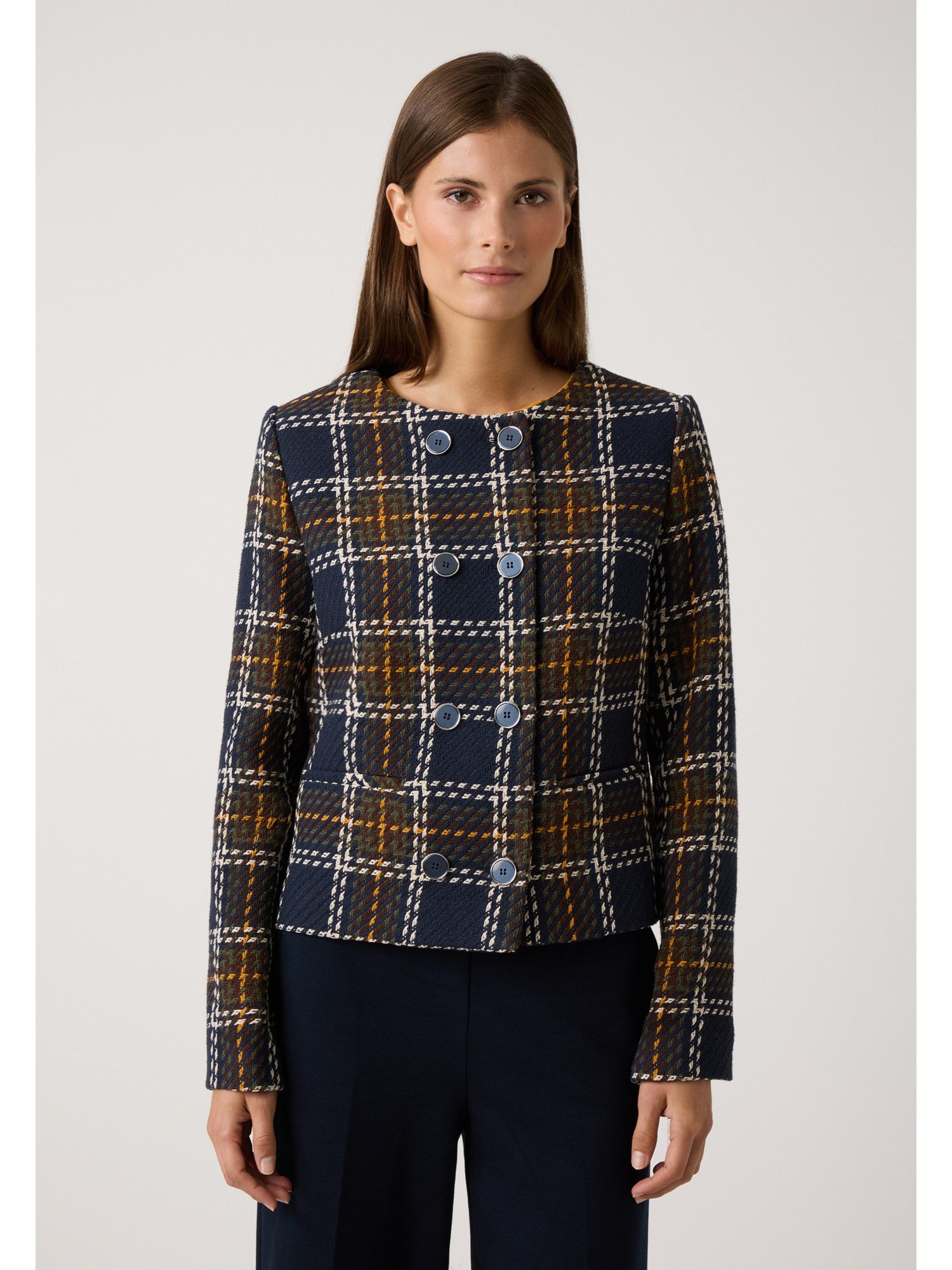 MORE&MORE Kurzblazer Businesslook, Bauwollmix günstig online kaufen