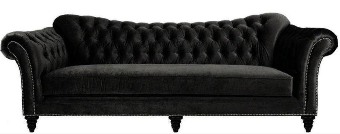 JVmoebel Chesterfield-Sofa Blauer Chesterfield Wohnzimmer Made Couchen in Design Schwarz Modern Sofa, Europe