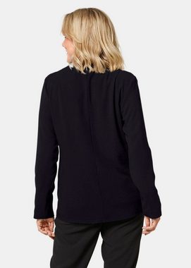 GOLDNER Longblazer Kurzgröße: Schicke Crêpe-Longjacke