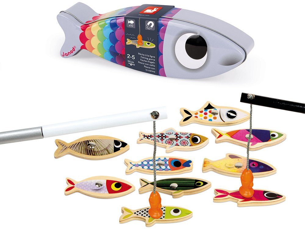 Janod Spiel Magnet-Angelspiel Sardine, Kinderspiel, in einer Blechdose