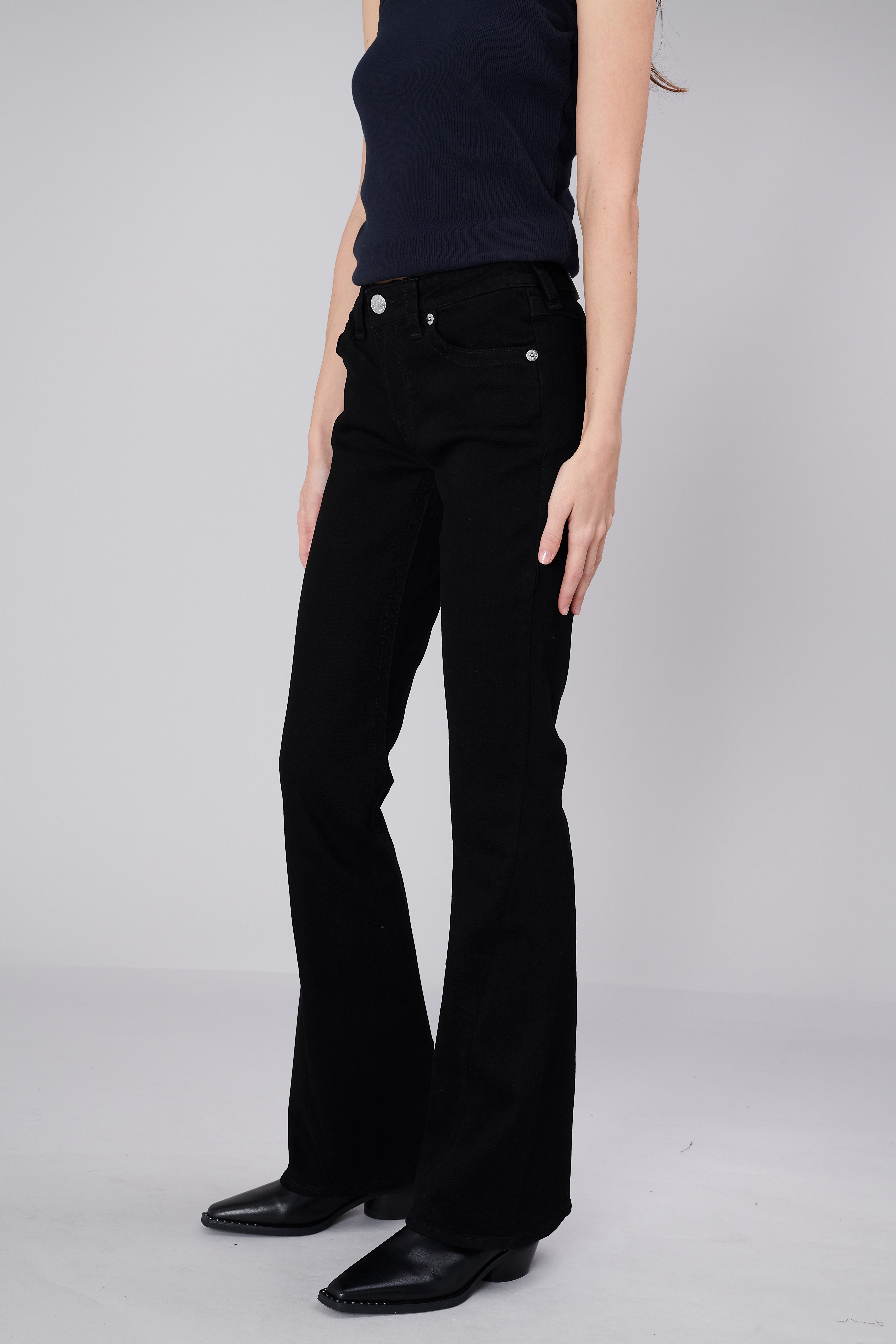 True Religion Bootcut-Jeans JOEY MID RISE FLARE FLAP Baumwollmischung, Flared fit