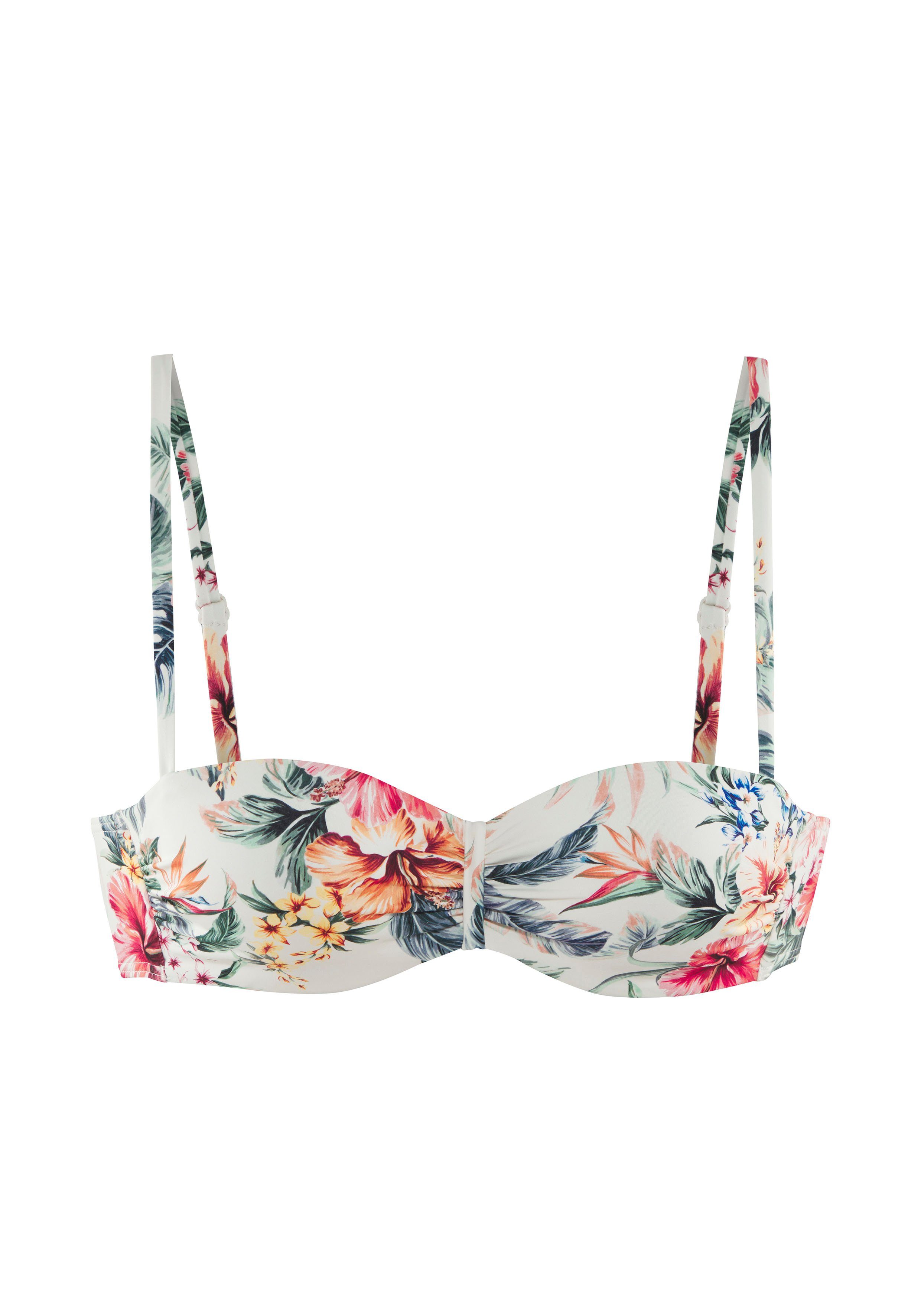 LASCANA Bügel-Bandeau-Bikini-Top Salsa, mit tollem Blumenprint günstig online kaufen