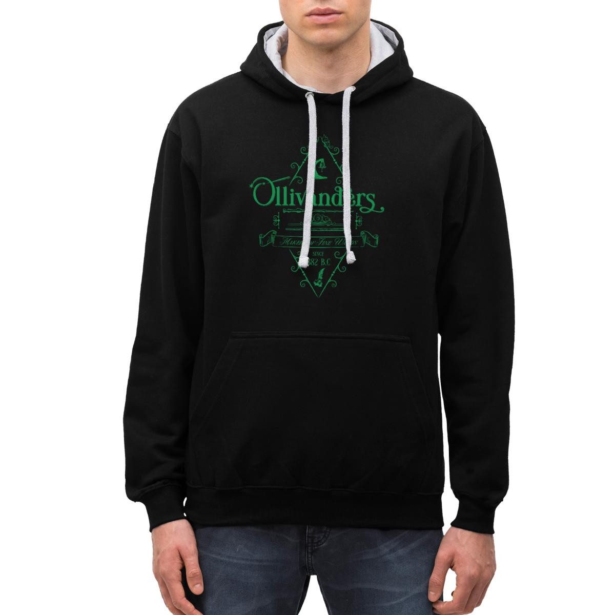 Spreadshirt Hoodie Harry Potter Ollivanders Geschäft Grünes Logo Unisex Kontrast Hoodie (1-tlg)