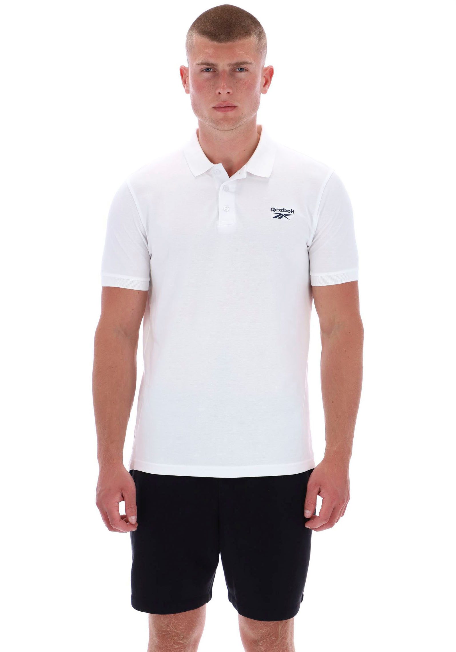 Reebok Poloshirt BLAZE EMBROIDERED SS POLO SHIRT Kurzarm-Design, mit Rundhalsausschnitt, aus Baumwolle