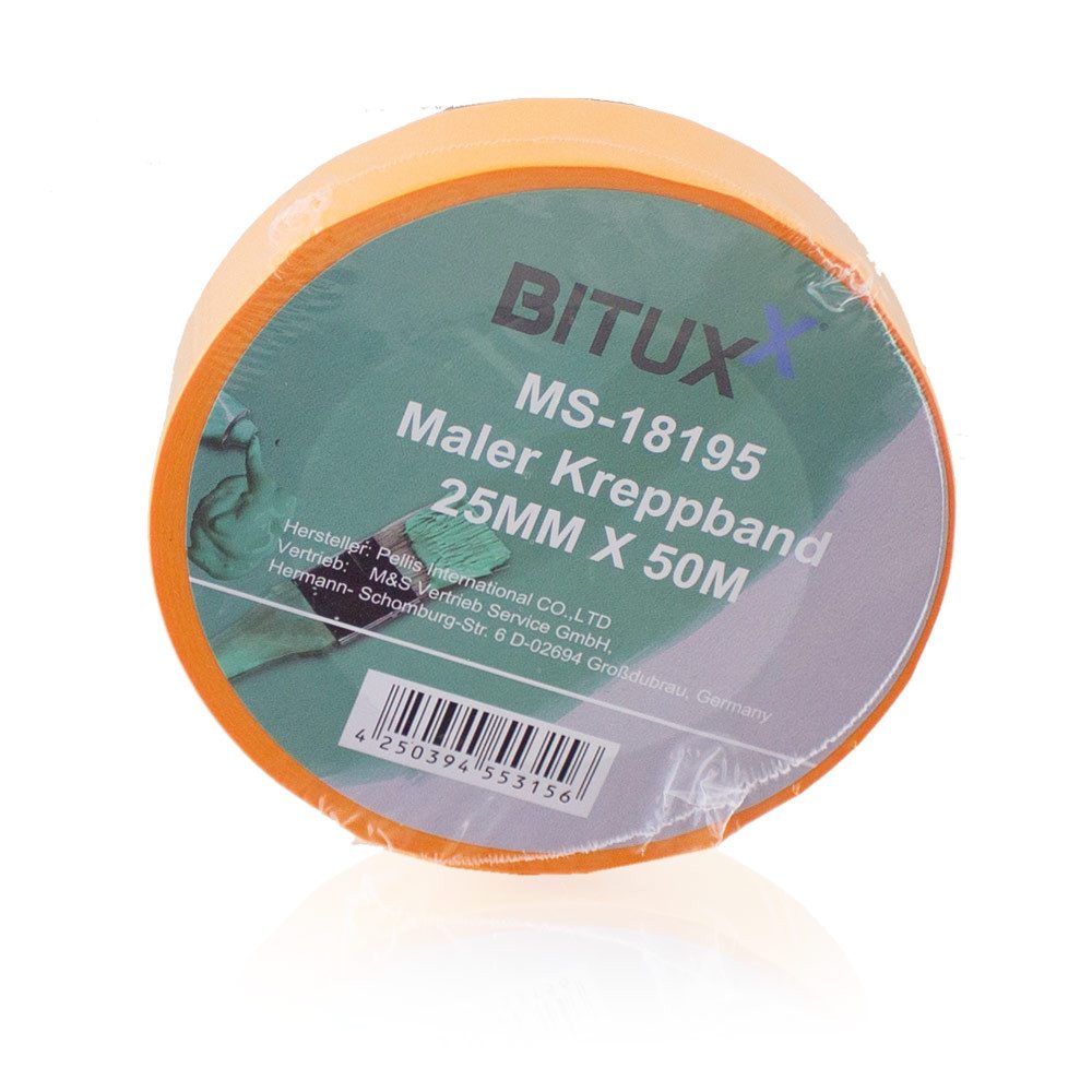 Bituxx Kreppband 25mm breit 50m pro Rolle (Sparset, 6-St., MS-18410)