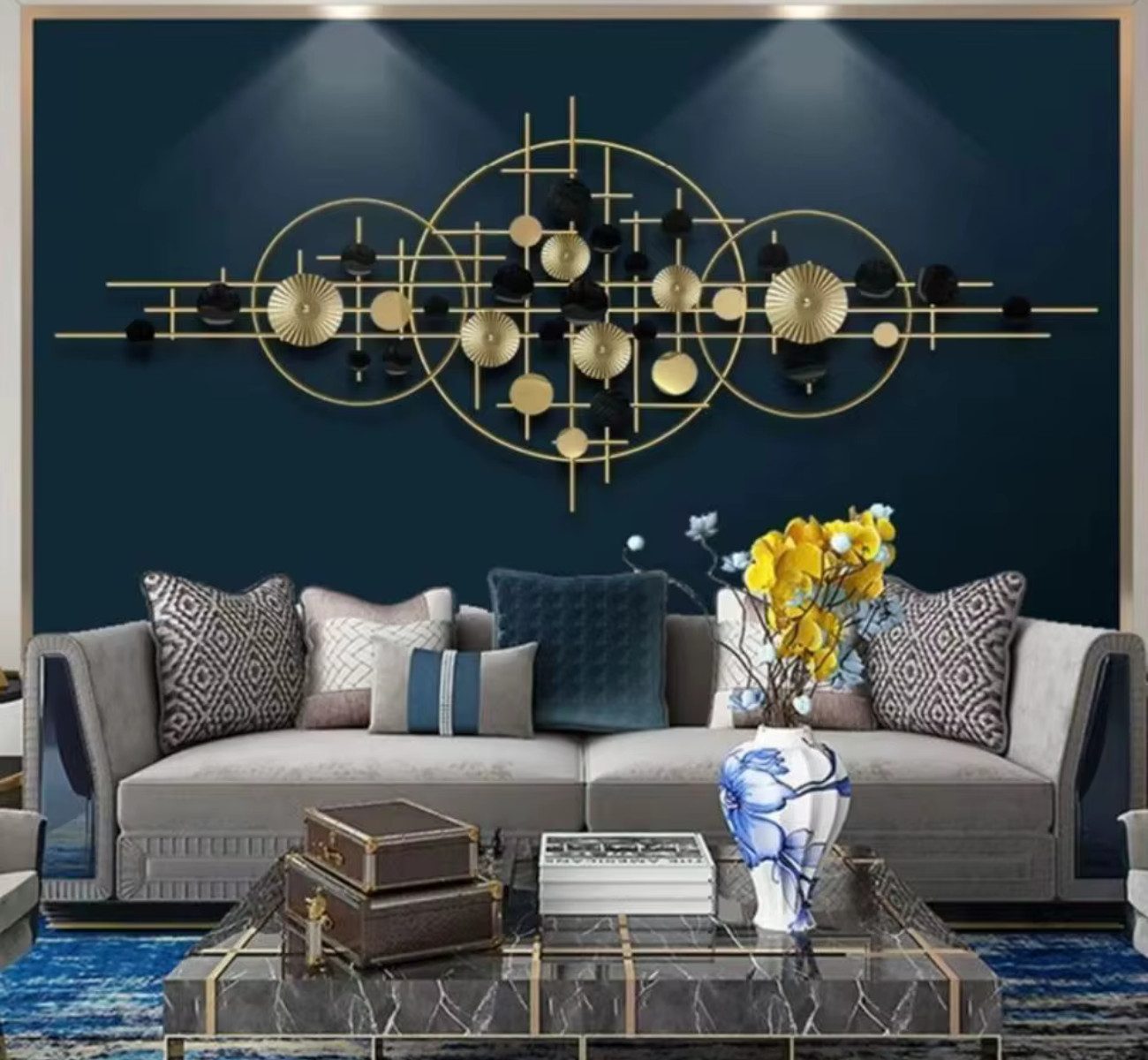 Quality Elegance Wanddekoobjekt Große Wanddekoration aus Eisen – Stilvolle Hängedekoration, 200*80*4cm