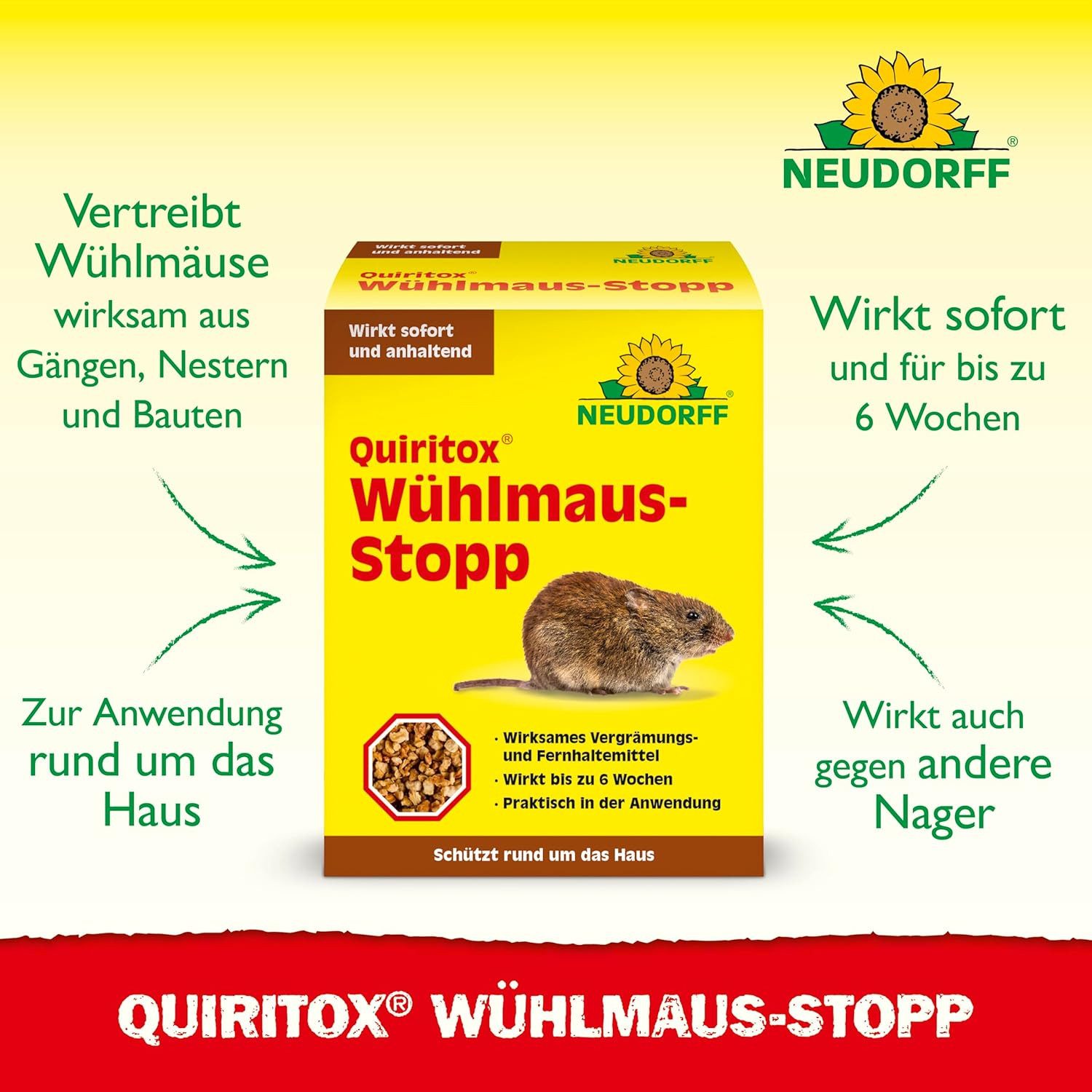 Neudorff Vergrämungsmittel Quiritox Wühlmaus-Stopp 200 g