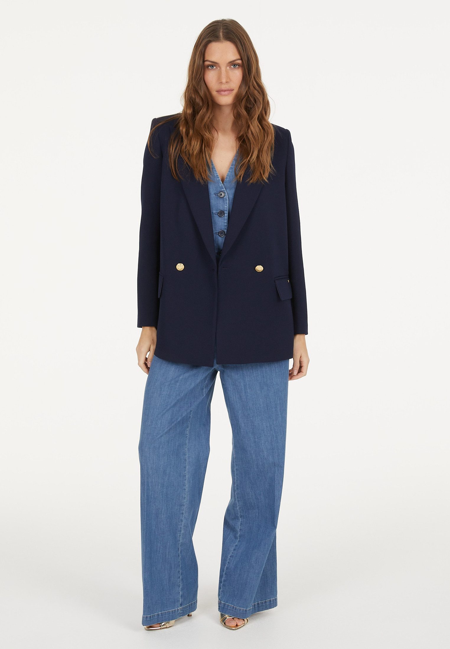 MARC AUREL Longblazer aus elatischem Twill günstig online kaufen