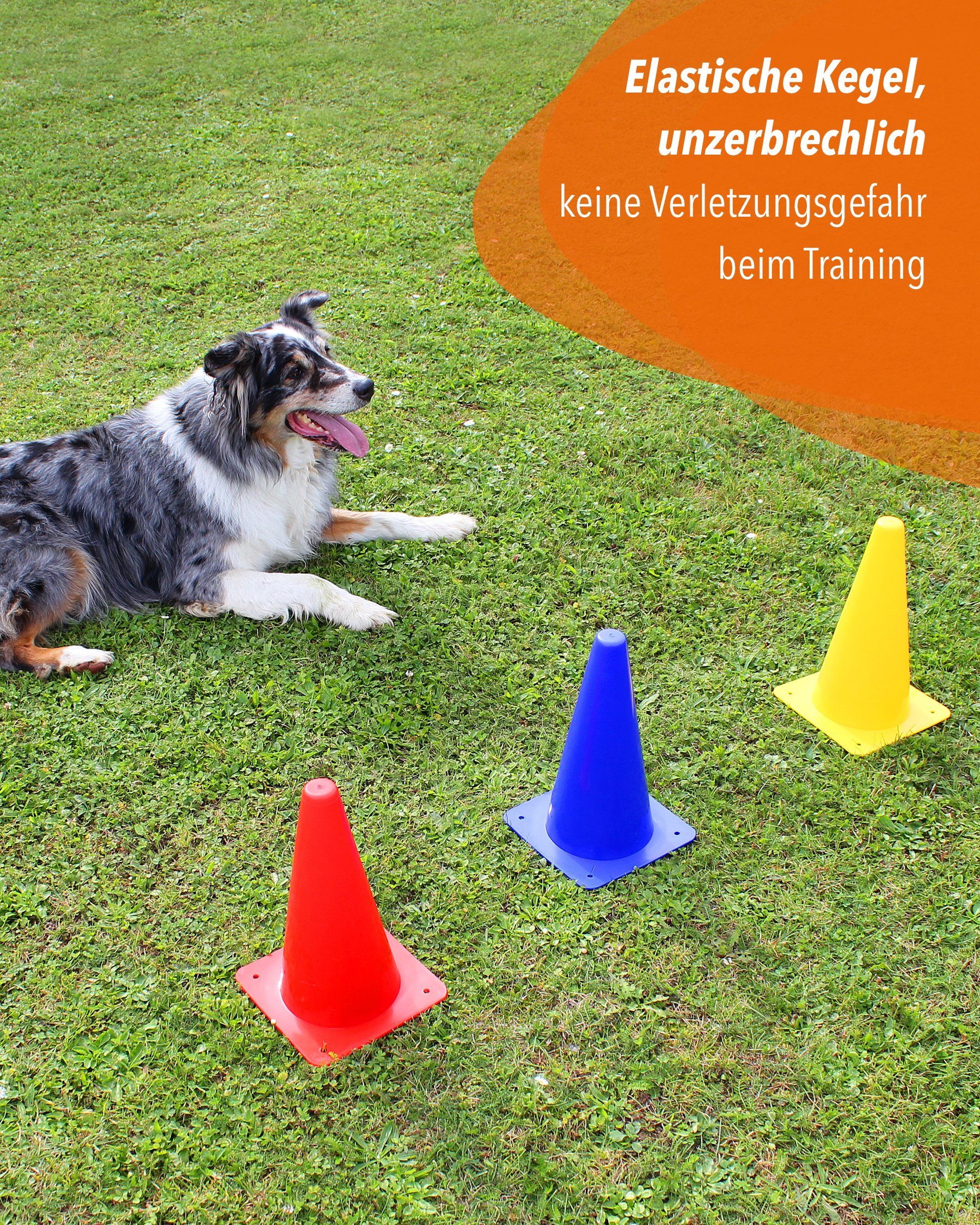 Superhund Markierungshütchen Soft Kegel 30 cm in Farbe Gelb
