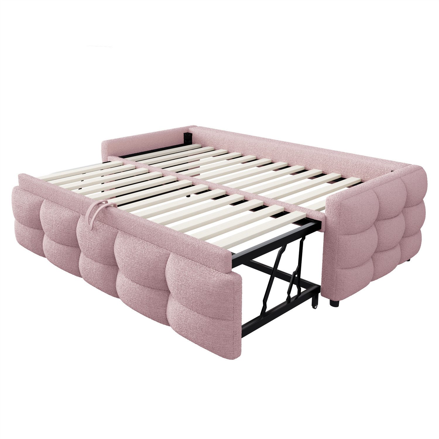autolock Ausziehbett Polsterbett, Ausziehbares Schlafsofa,Teddy Samt günstig online kaufen