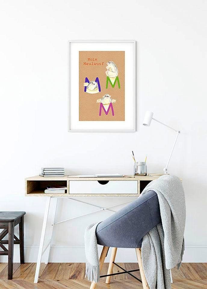 Komar Poster ABC Animal M, (1 St), Kinderzimmer, Wohnzimmer Schlafzimmer, Buchstaben