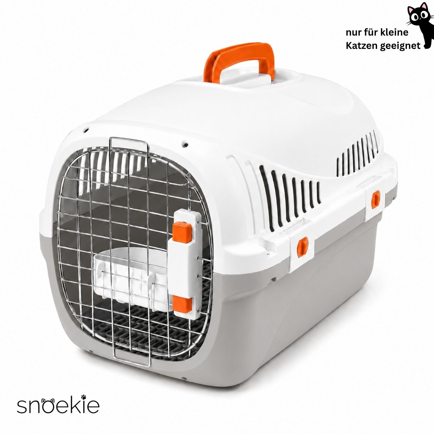 SNOEKIE Tiertransportbox Transportbox für Katzen & Hunde bis 45 cm Körperlänge Ca. 4-5KG bis 6 kg, Stabile Konstruktion, leicht zu reinigen, Sicherer Verschluss