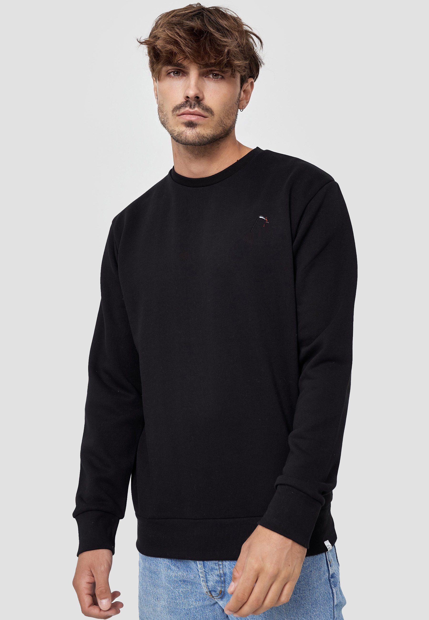 MIKON Sweatshirt Sense GOTS zertifizierte Bio-Baumwolle schwarz-black