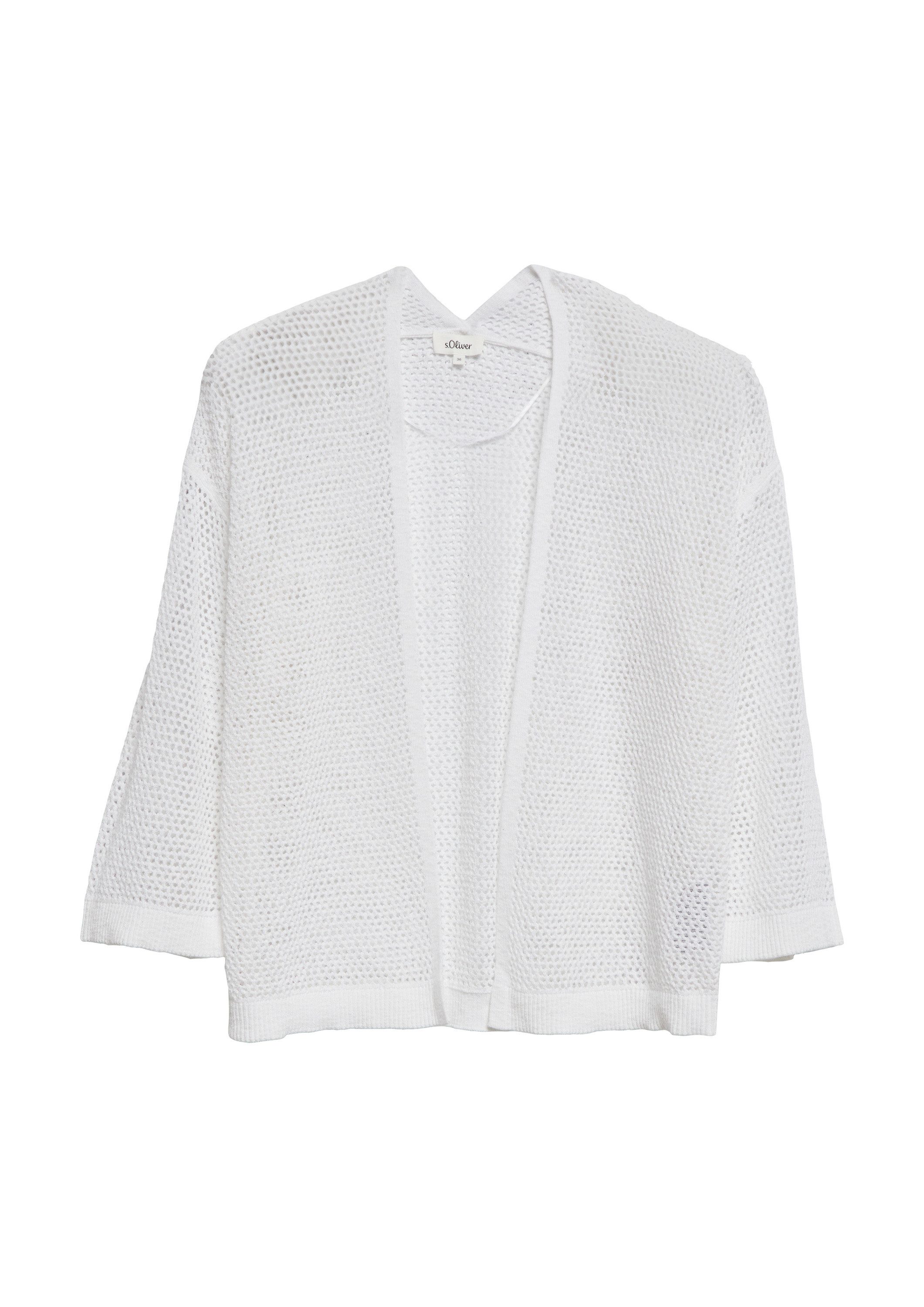 s.Oliver Cardigan Strickjacke Ajour-Strickjacke mit 3/4-Arm