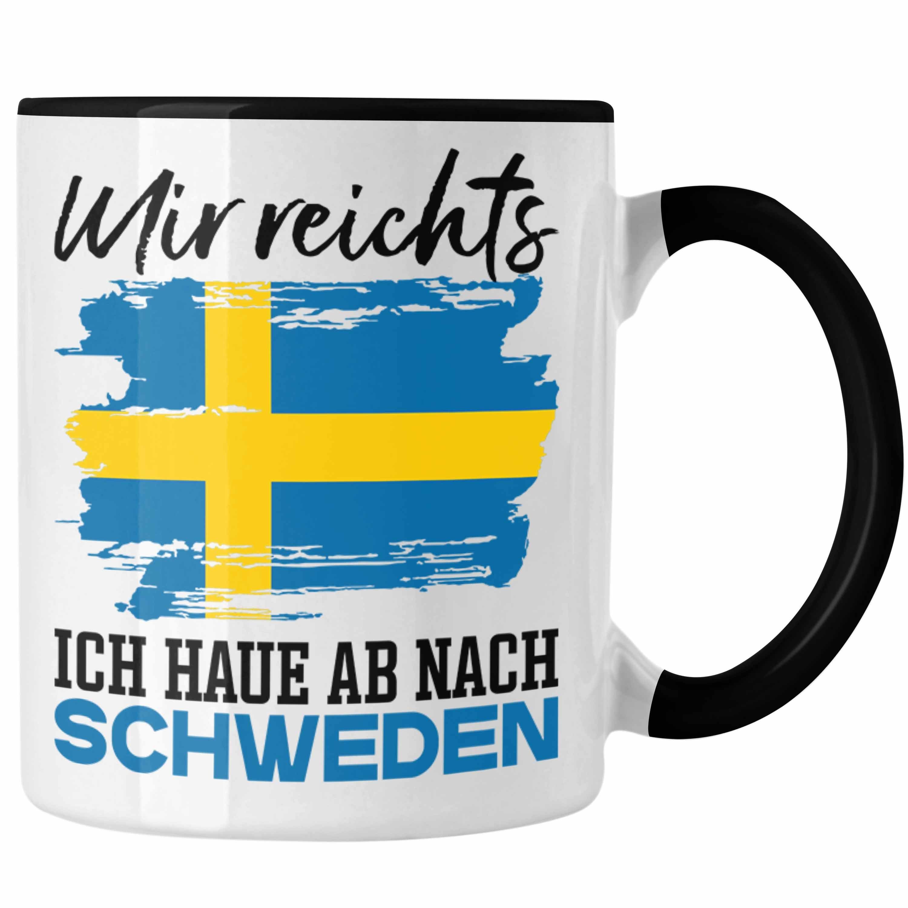 Trendation Tasse Mir Reichts Ich Hau Ab Nach Schweden Tasse Geschenk Urlaub Schweden U Schwarz