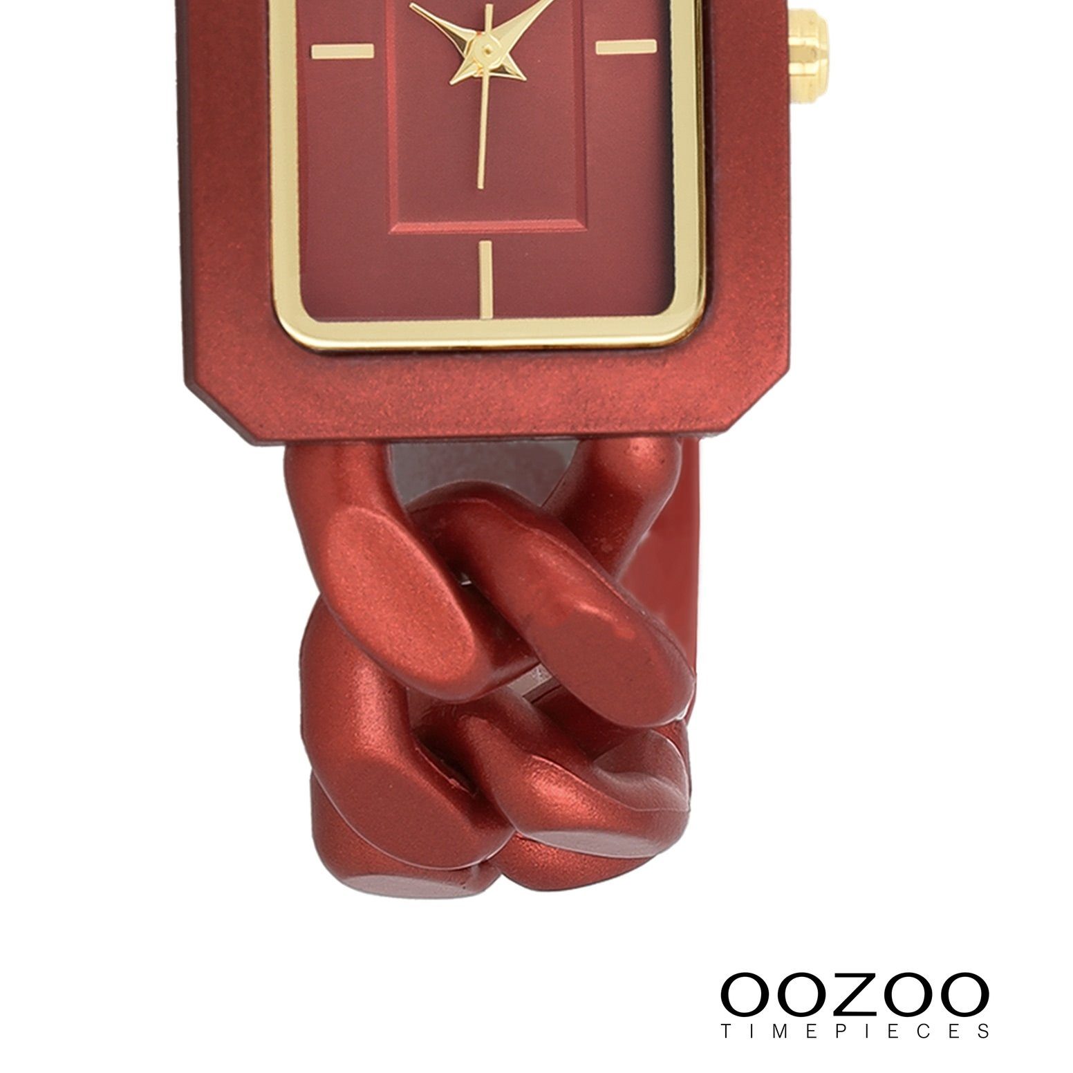 OOZOO Quarzuhr Oozoo Damen Armbanduhr Timepieces Analog, Damenuhr  rechteckig, groß (ca. 31x24mm) Kunststoffarmband, Fashion