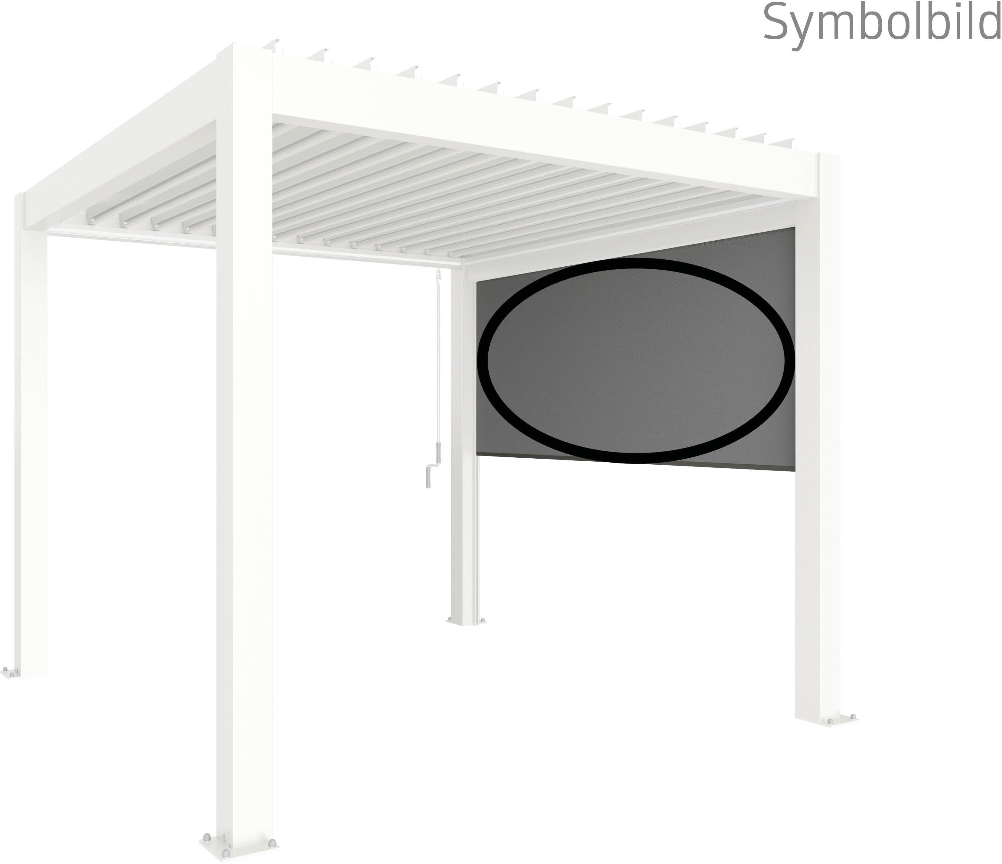 Rollo für Pergola, weiß, verschiedene Größen, Biohort, Lichtschutz, verschraubt, Sonnenschutzrollo