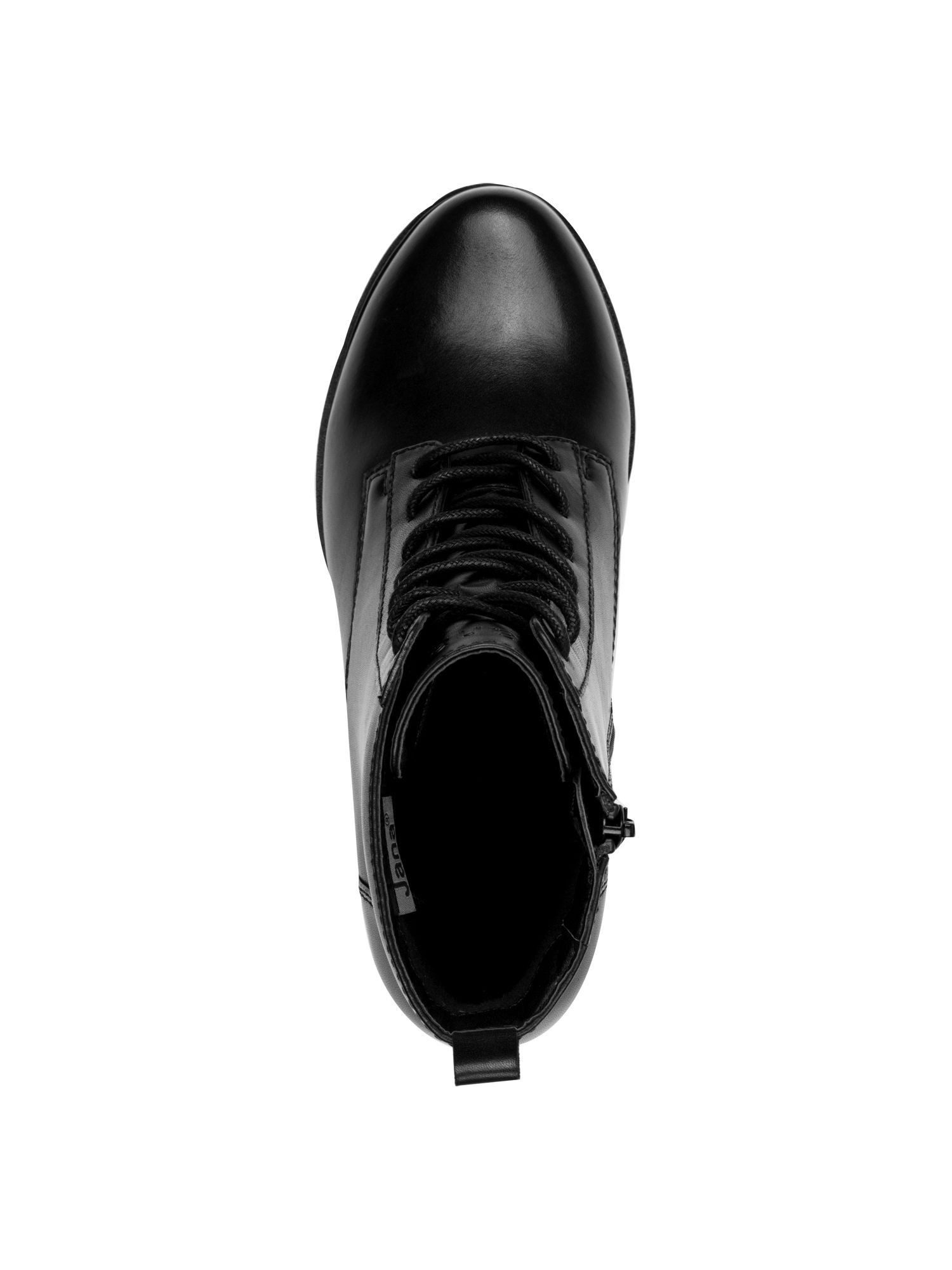 Jana Mehrweite aus Leder Blockabsatz 8-25701-45 Schnürstiefelette