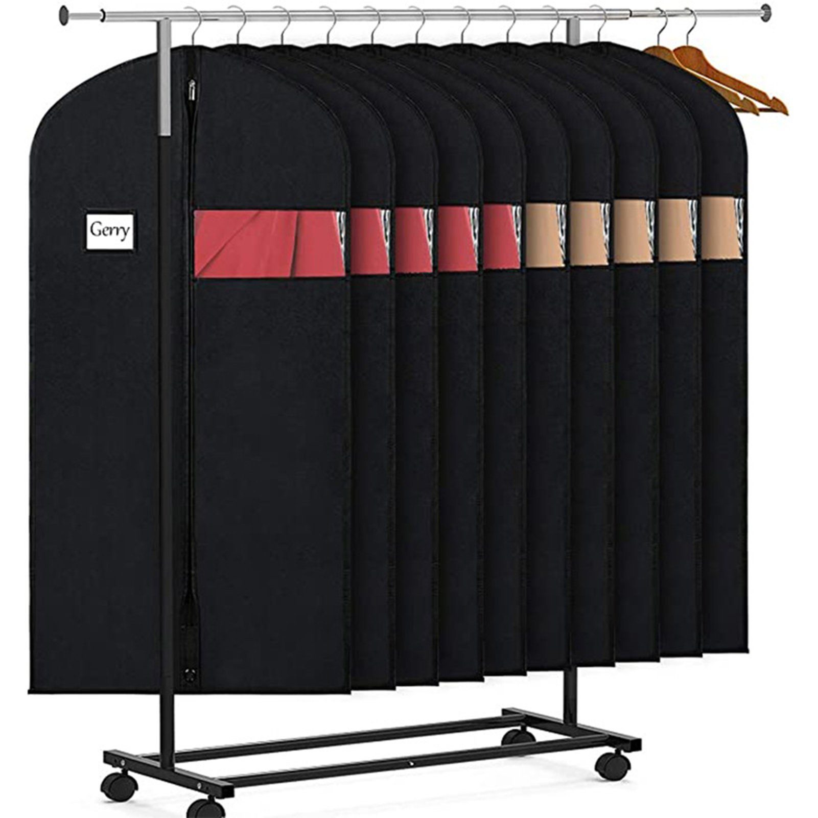 Rutaqian Kleidersack Kleidersack für die Aufbewahrung, für den Kleider Mäntel, 1 Stück Schwarz