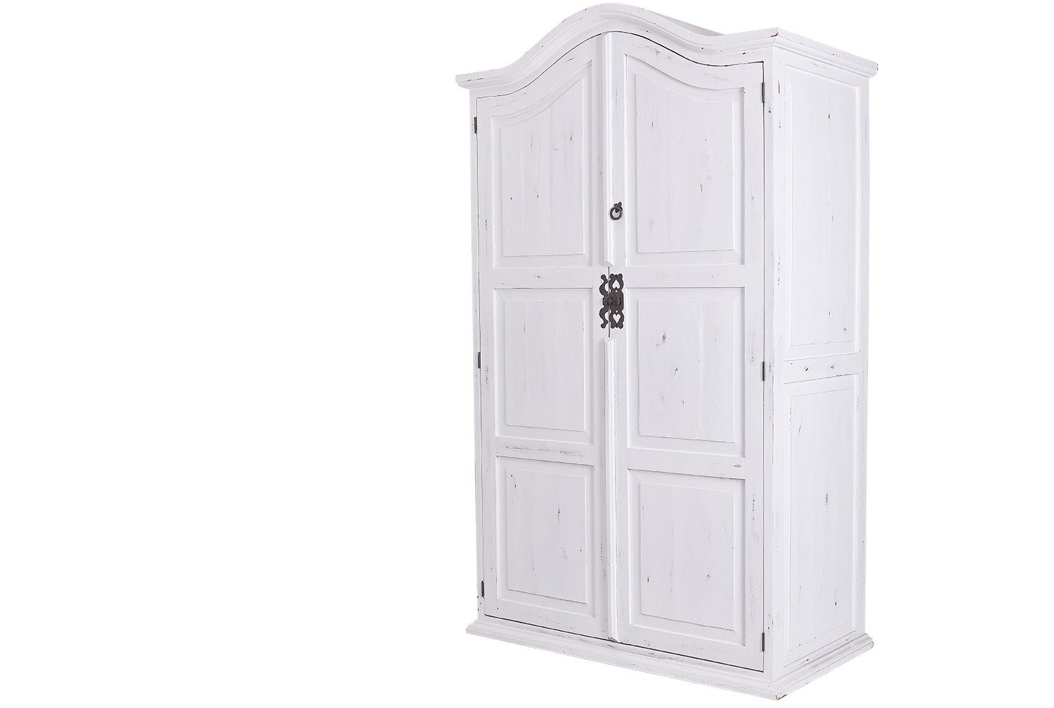 1a Direktimport Kleiderschrank Schrank Dielenschrank MEXICO Weiß Antik - Pinie Massiv - Landhausmöbel