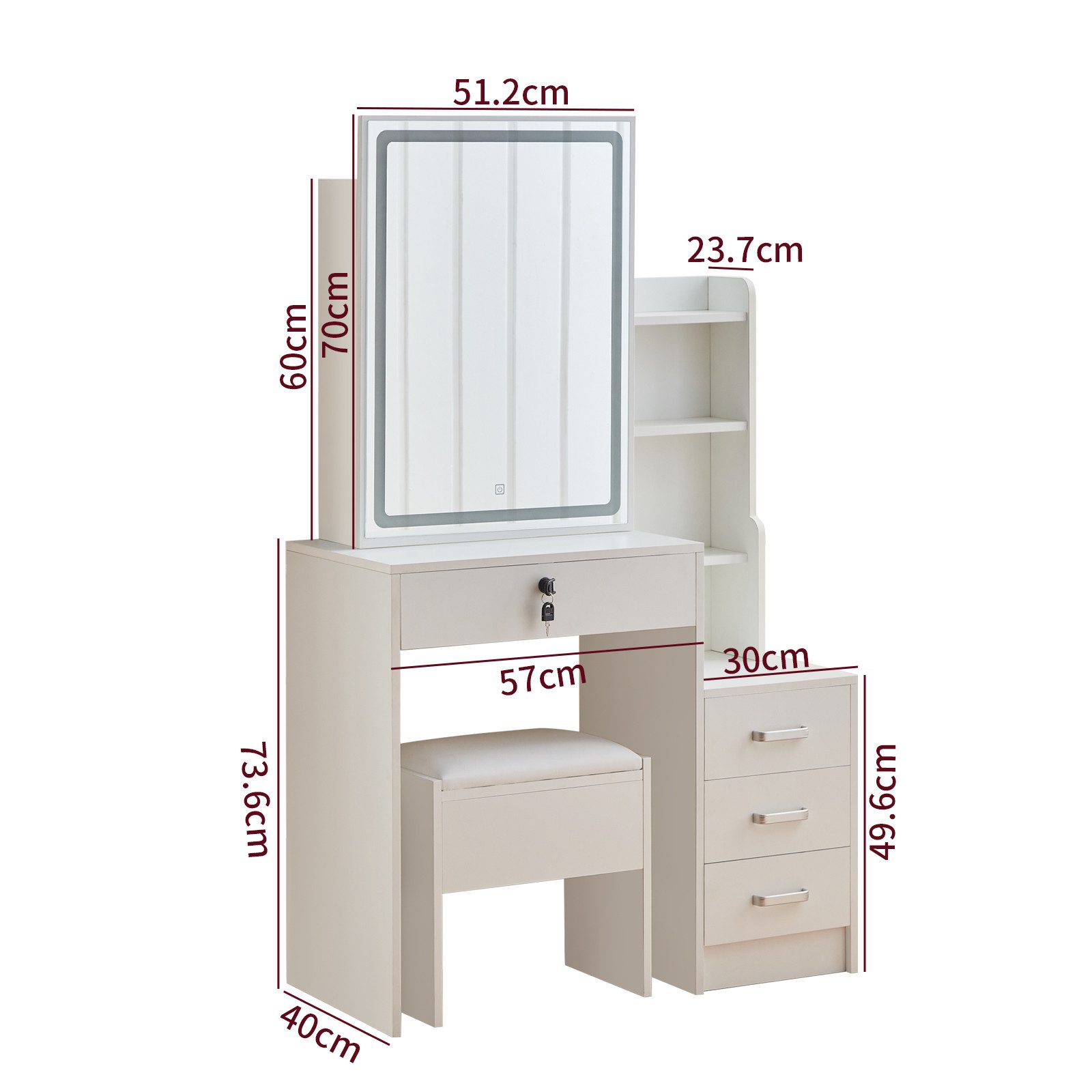 JYMTOM Schminktisch mit Beleuchtung Spiegel,Verstellbarer Helligkeit,modern günstig online kaufen