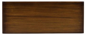Casa Padrino Beistelltisch Luxus Jugendstil Nachtkommode Braun 71 x 28 x H. 76 cm - Eleganter Massivholz Nachttisch - Beistelltisch mit Schublade und Rattan Regal - Schlafzimmer Möbel