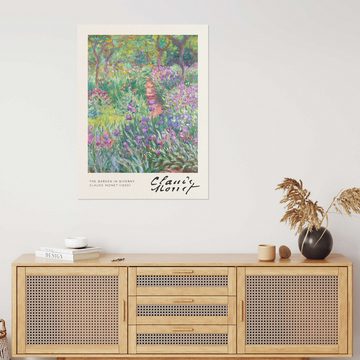 Posterlounge Wandfolie Claude Monet, Irisbeet in Monets Garten, Wohnzimmer Malerei