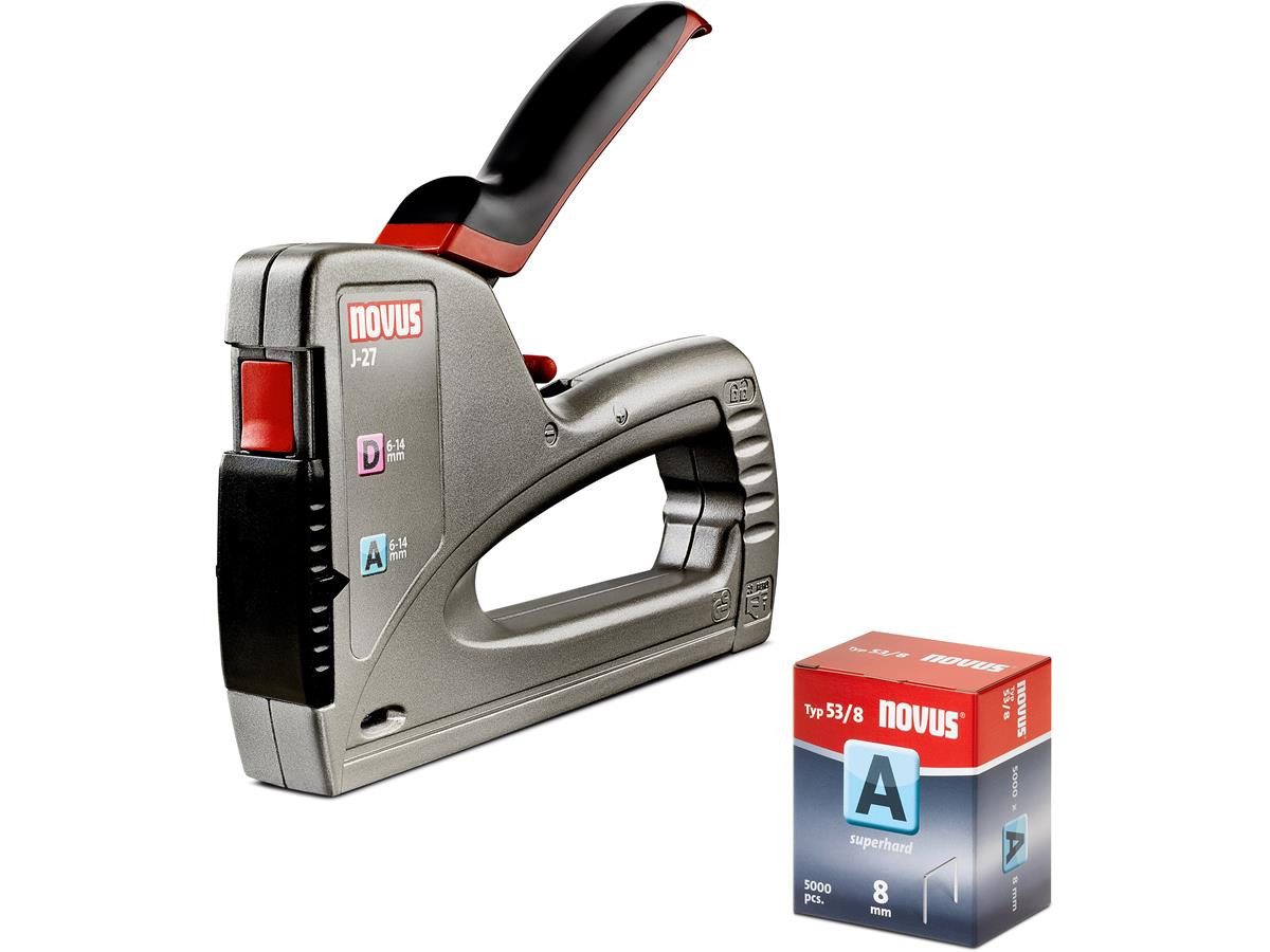 NOVUS Handtacker J 27 Koffer Set, (Set), inkl. 5000 Heftklammern
