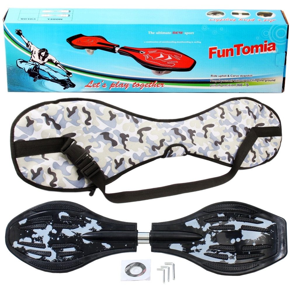 FunTomia Waveboard Waveboard mit Mach1 ABEC-9 Kugellager, LED Rollen & Tragetasche
