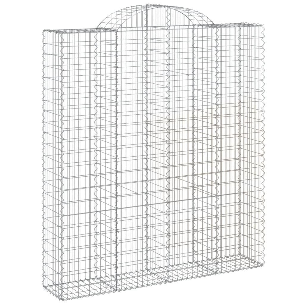 Blumentopf Gabionen mit Hochbogen 14Stk. 200x50x220/240cm Verzinktes Eisen