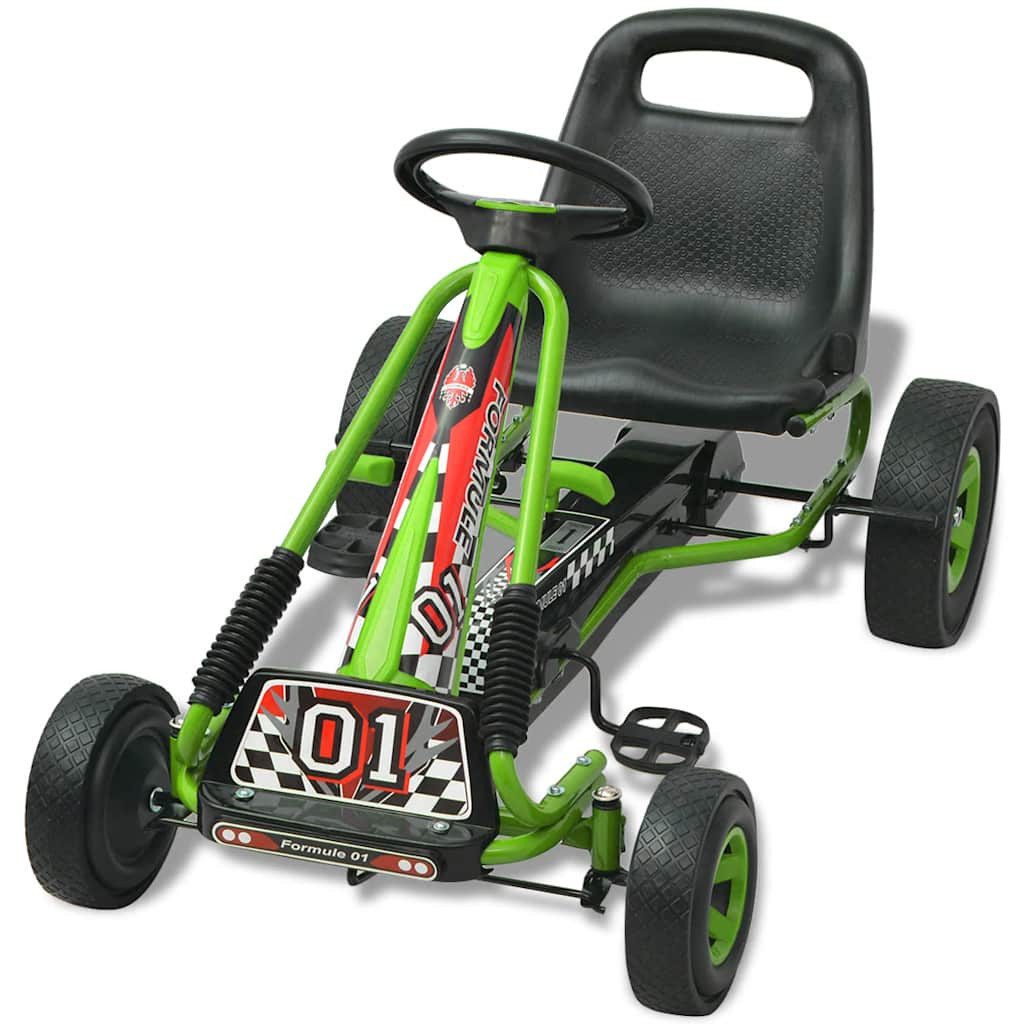vidaXL Tretfahrzeug Pedal Go-Kart mit verstellbarem Sitz Grün