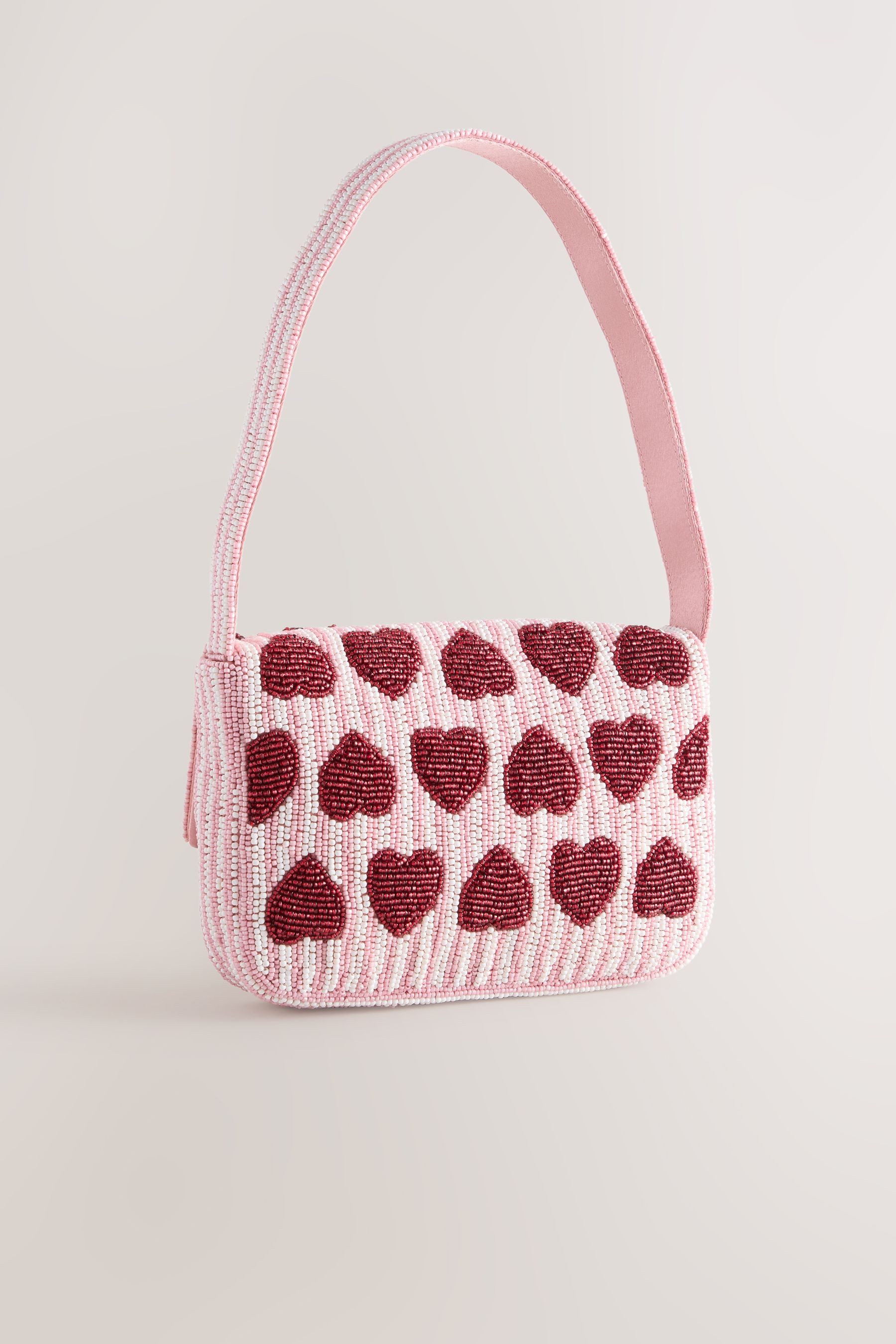 Next Schultertasche Schultertasche mit Perlen und Herz (1-tlg)
