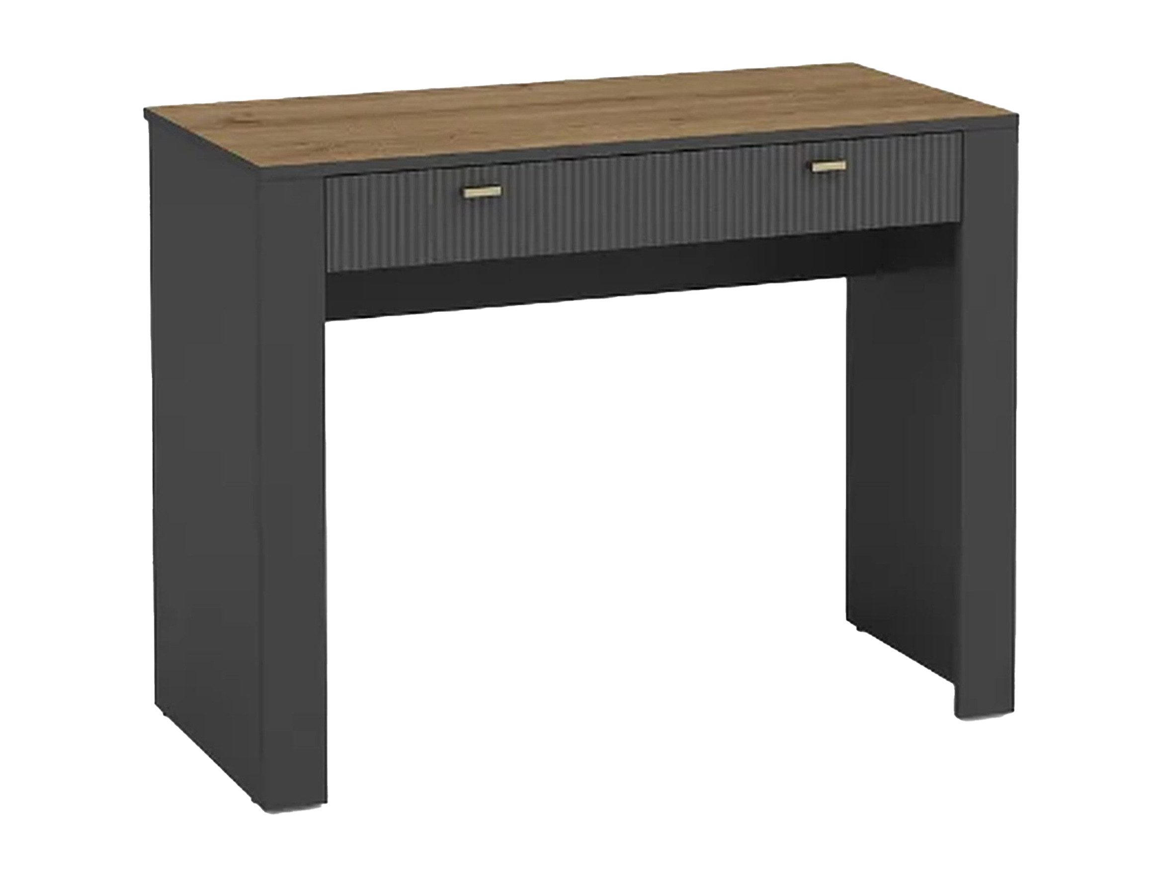 Beautysofa Schminktisch Monta mit praktischer Schublade (Schublade mit dekorativer Front), stabile Konstruktion, Kosmetiktisch in Weiß/Schwarz/Kaschmir