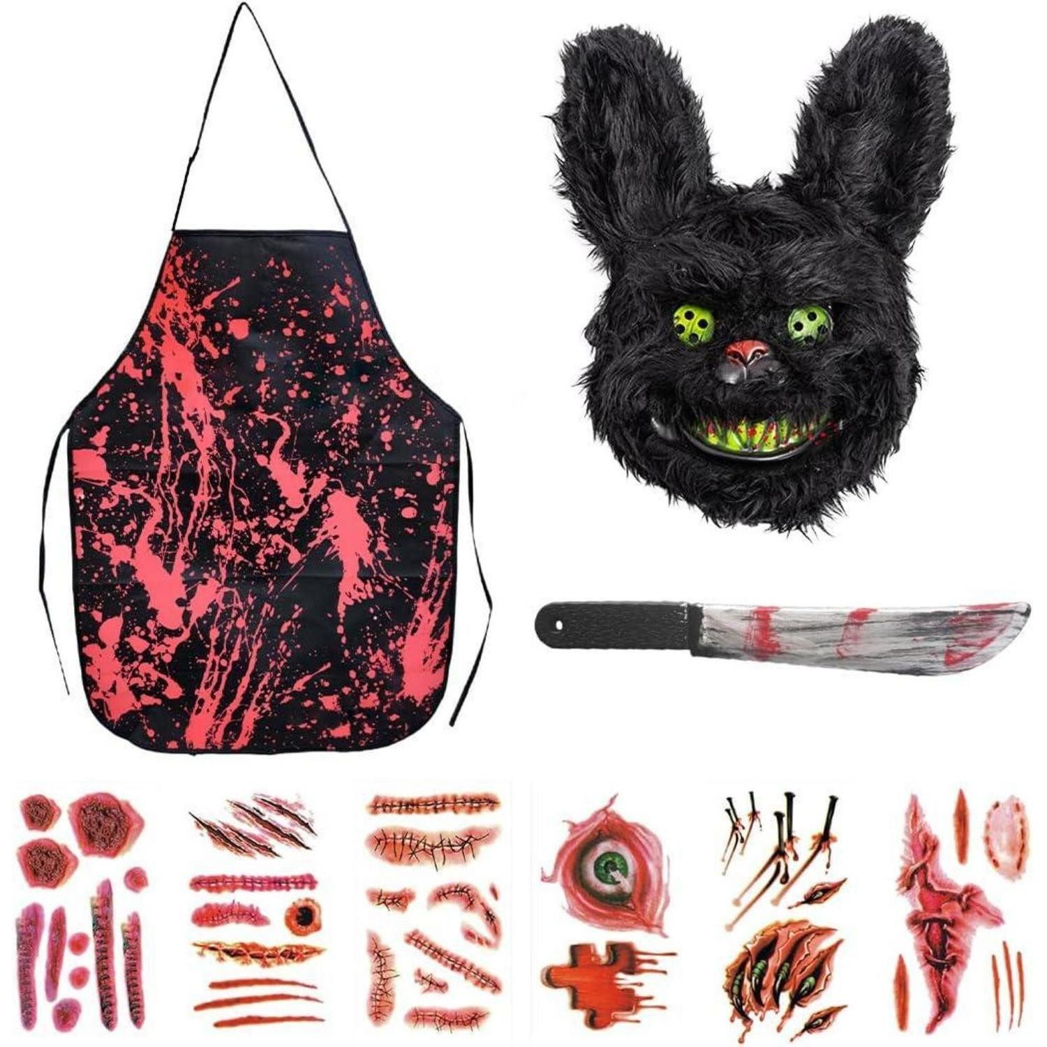 LuxusKollektion Monster-Kostüm Kostüm Halloween Horror Kaninchen Erwachsene Teenager Schwarz