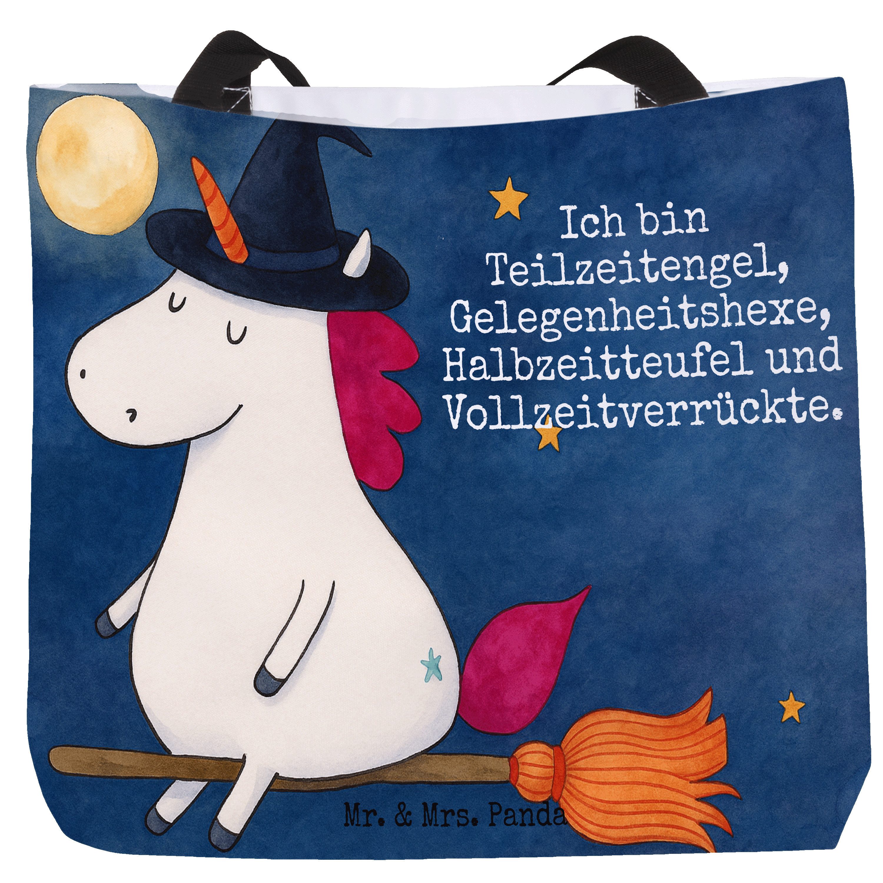 Shopper Einhorn Hexe Design, Strandtasche, Weiß, Unicorn, Schultasche, Engel