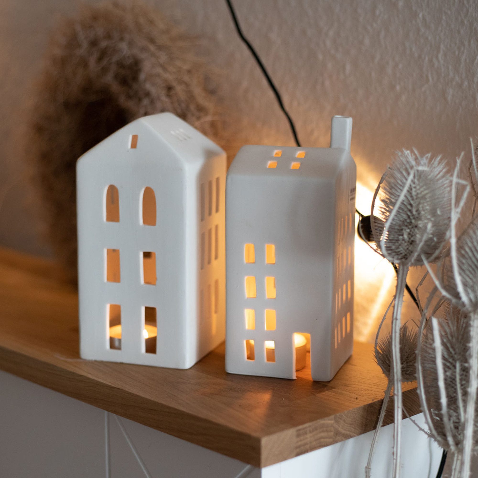 Räder Teelichthalter räder Mittel, Kleine Fenster Kerzenständer Teelicht weiß