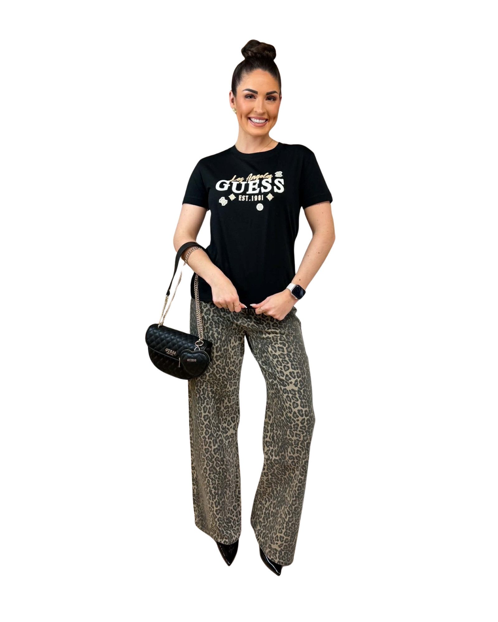 Guess Kurzarmshirt AGNES SS CN T-SHIRT - T-Shirt Damen - Logo Shirt - Baumw günstig online kaufen