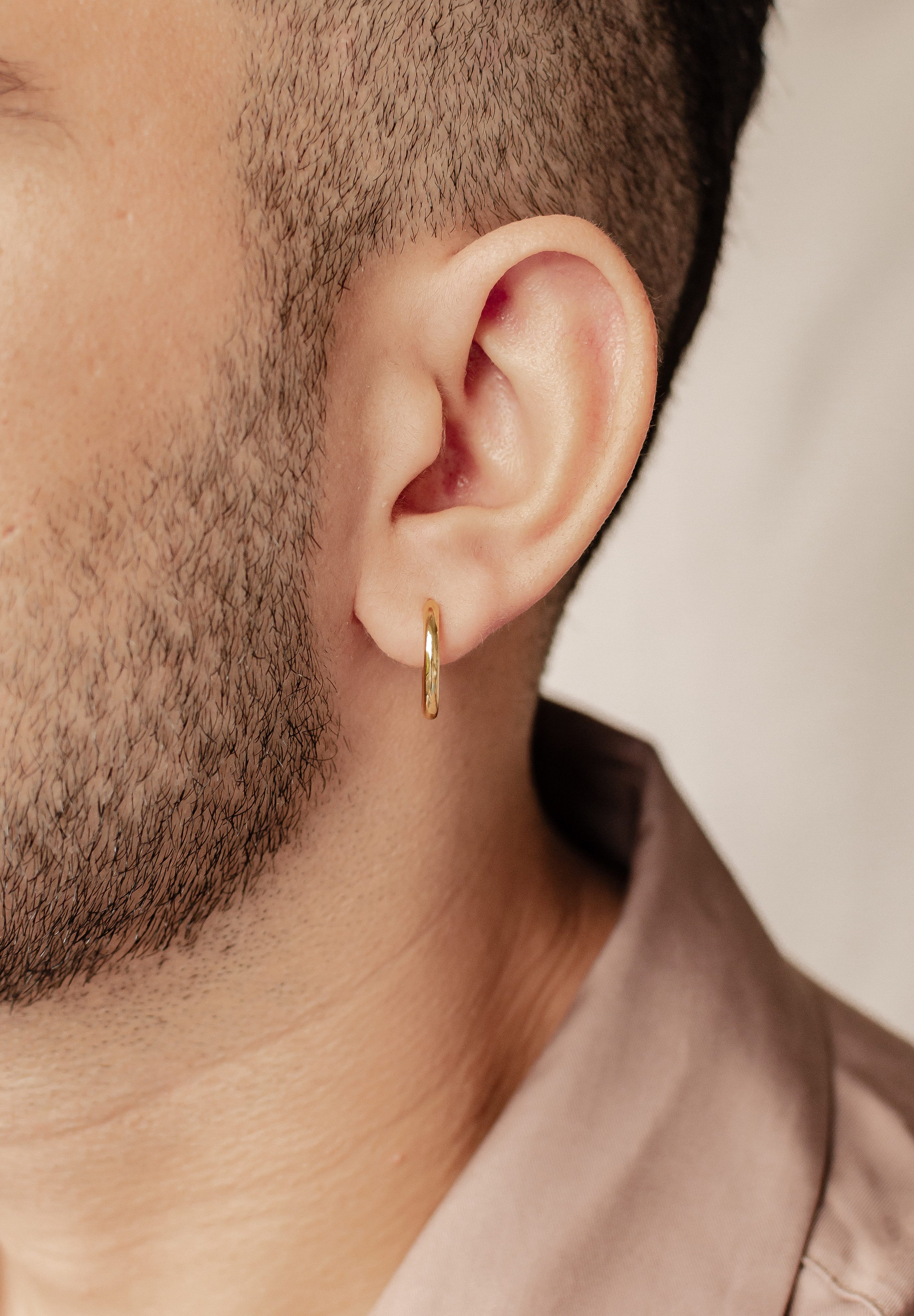 Hey Happiness Paar Creolen Silber Mittelgroß, 18K Vergoldet, Basic Männer O günstig online kaufen