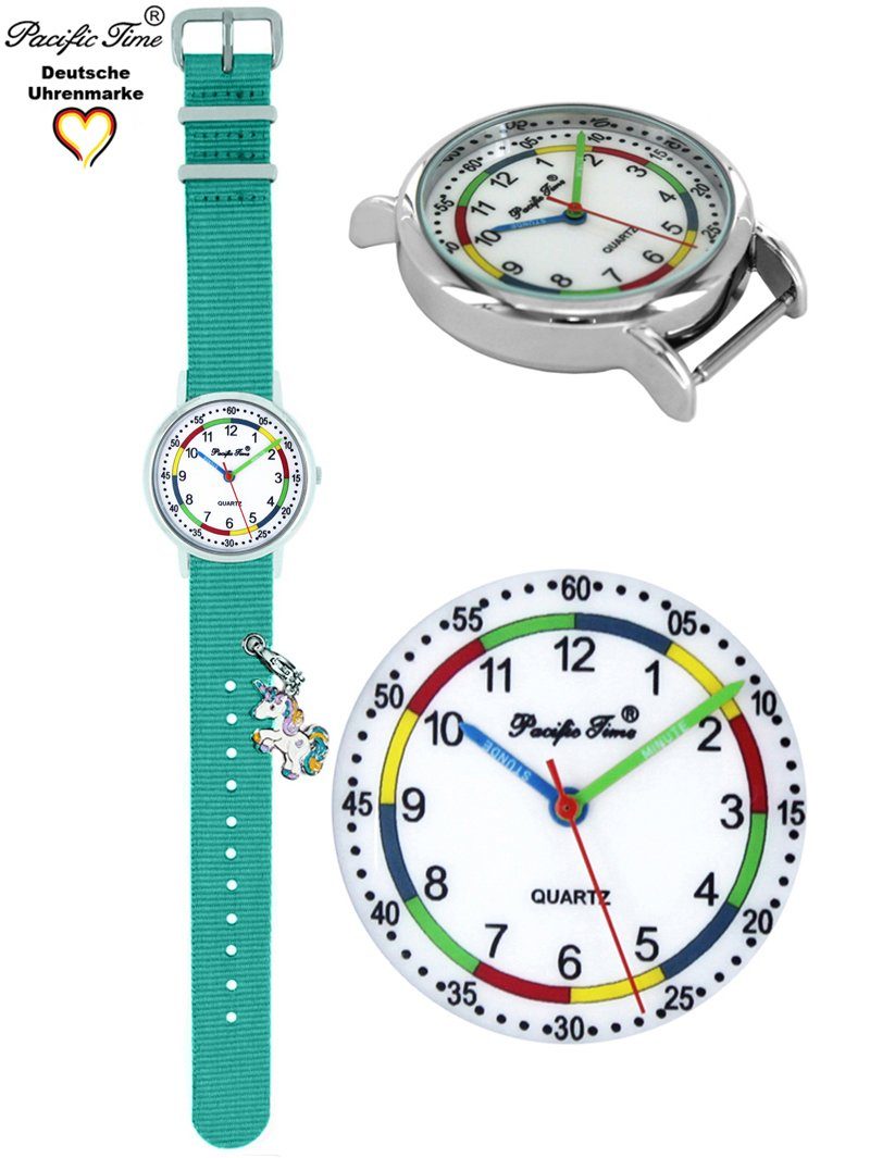 - Versand Gratis Kinder türkis Pacific Mix First mit Einhorn Design Time Match Wechselarmband Charms, Armbanduhr Lernuhr und Quarzuhr