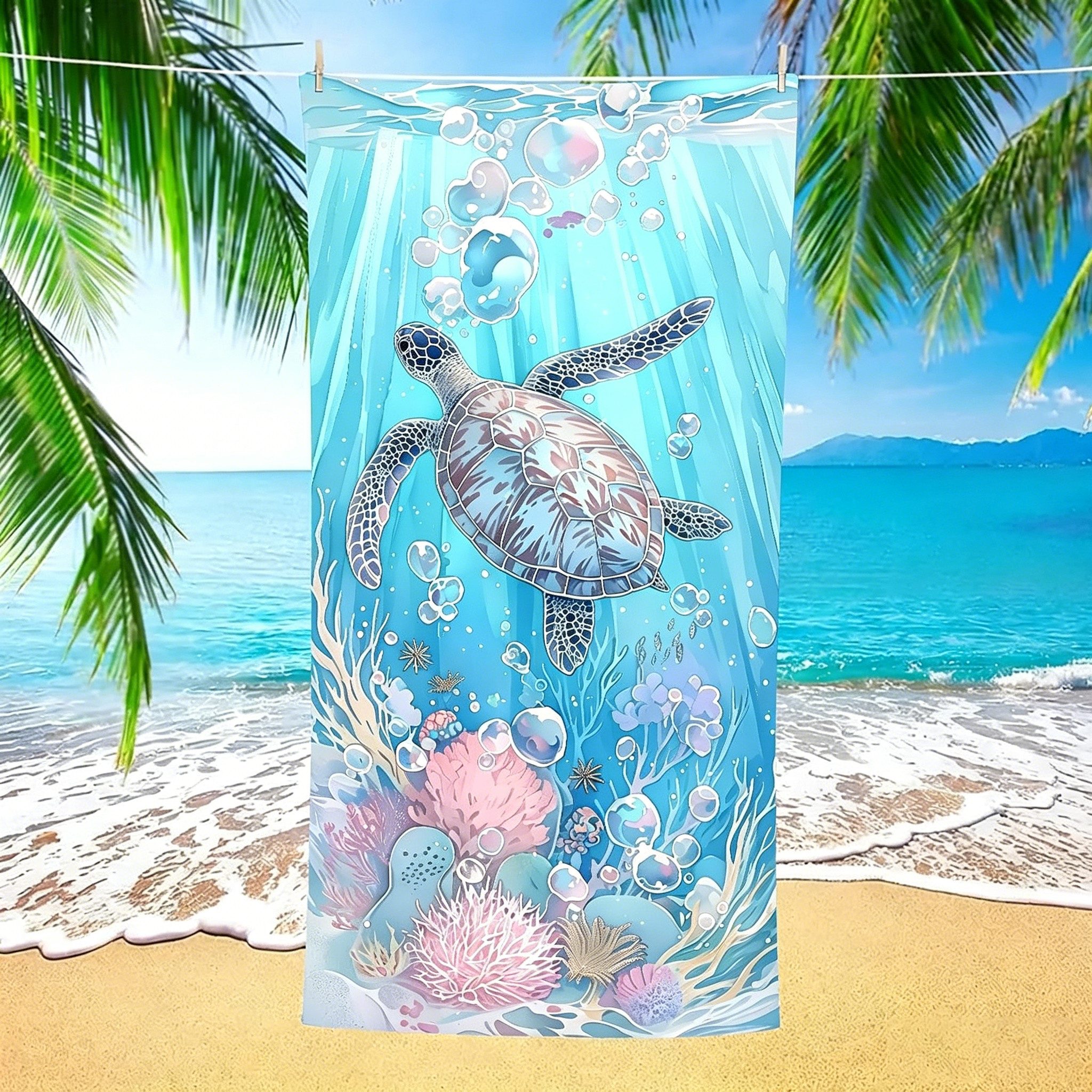 wohnTRAUM24 Strandtuch Strandtuch 2 in 1 Faltbarer Rucksack wandelbare Strandmatte & Tasche, 80*160cm Faltbares Mikrofaser Handtücher Strandtuch Strandtasche