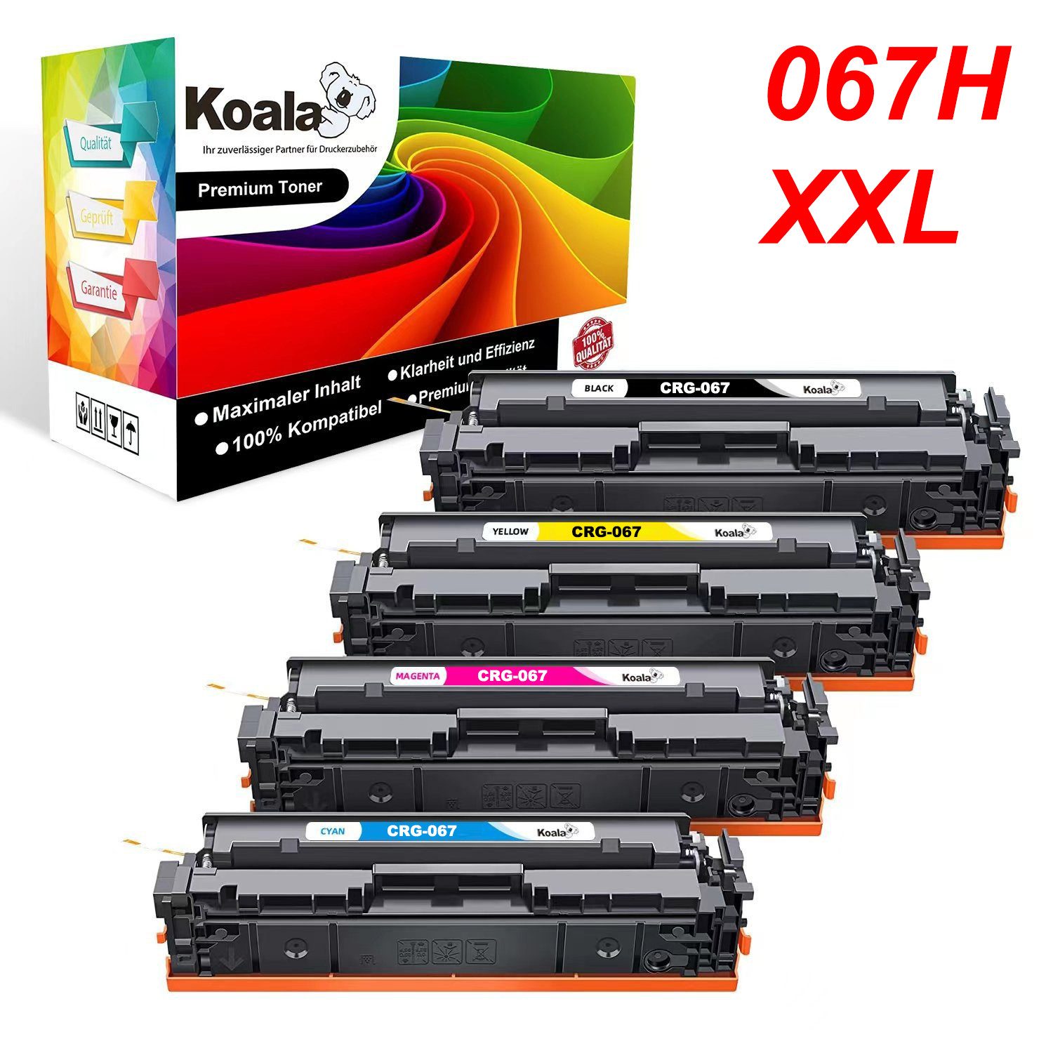 Koala Tonerpatrone 067H Toner für Canon 067 i-SENSYS MF657cdw MF651cw MF655cdw, (SET)