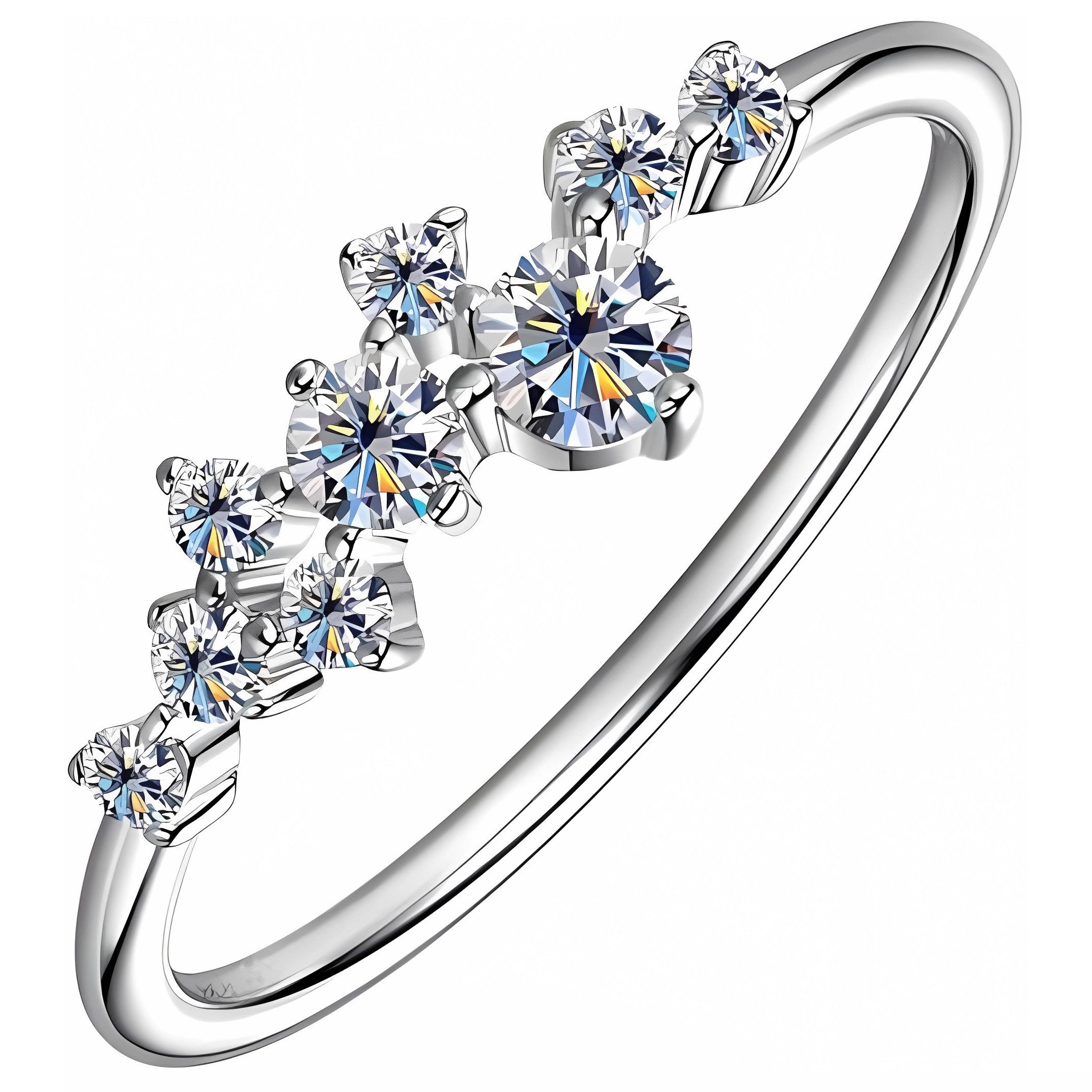 Jumpeak Diamantring Diamond Ring for Women,Ring Gold Damen 585 Echtgold,Engagement Ring, Brillantschliff,Labordiamant,Geburtstag,Verlobungsring,Geschenk