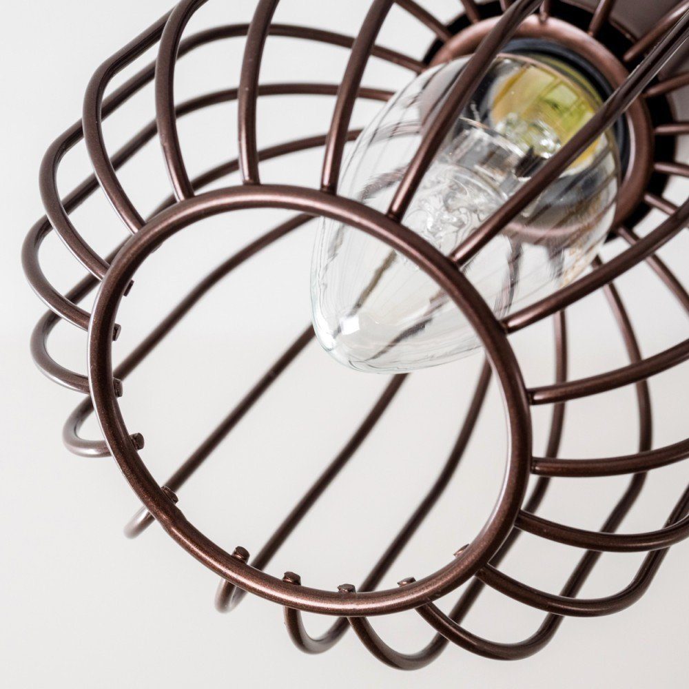 3xE14, Deckenstrahler hofstein Spot in dreh-/schwenkbar, Retro-Design Lampenschirm ohne Leuchtmittel, im Metall verstellbare »Breme« Deckenlampe aus Braun,