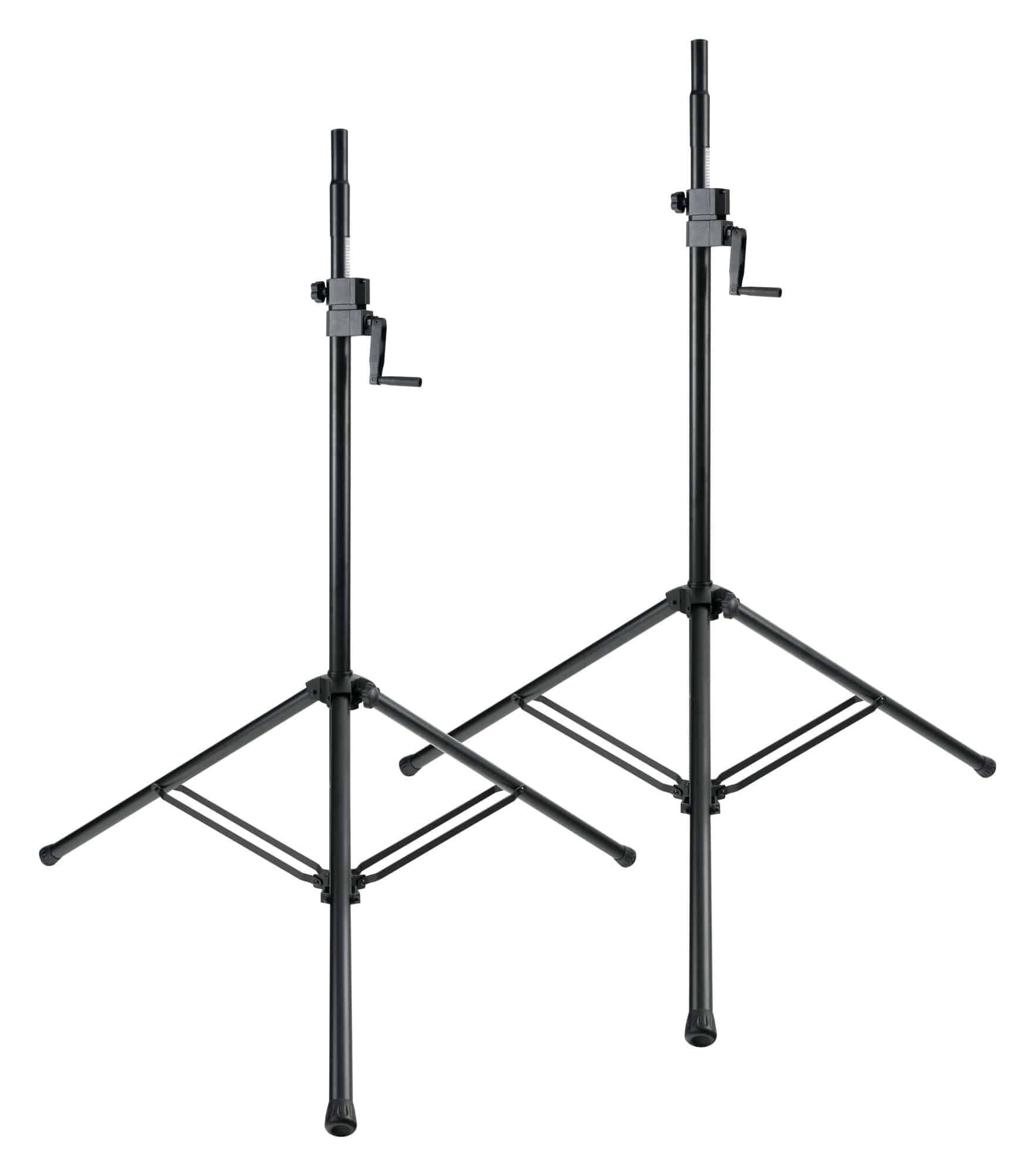 Pronomic Lautsprecherständer SPS-C-10AS Kurbelstativ - Boxenstativ, (bis 0 Zoll, Paar, 2-tlg., Ausziehbar von ca. 148 - 242 cm, Max. Belastbarkeit: 80 kg - Eingebaute Höhenskala)